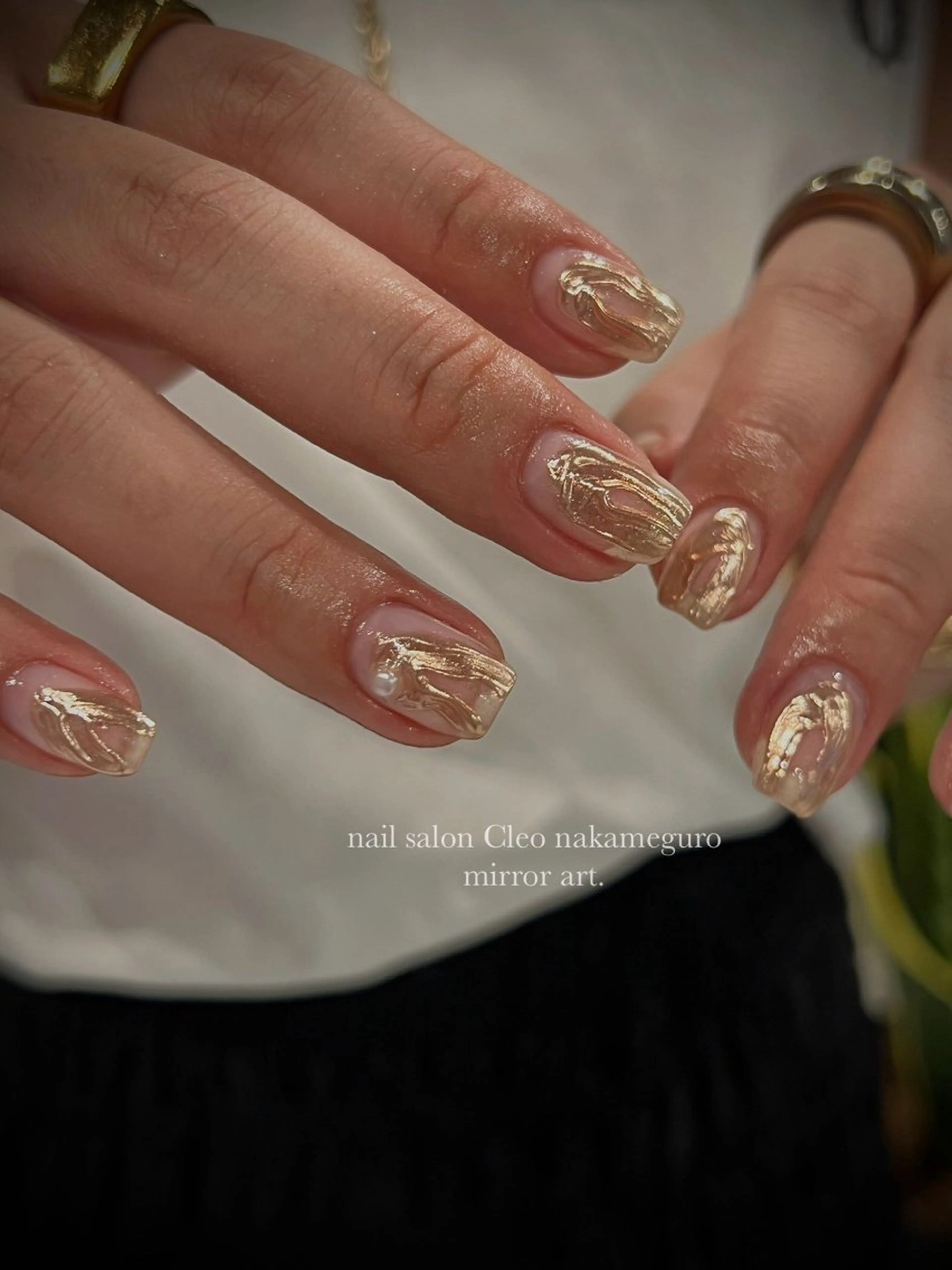 ネイル アートネイル オーロラネイル べっ甲ネイル ブルー ボルドー Cleo中目黒店 Hinahoのネイルデザイン