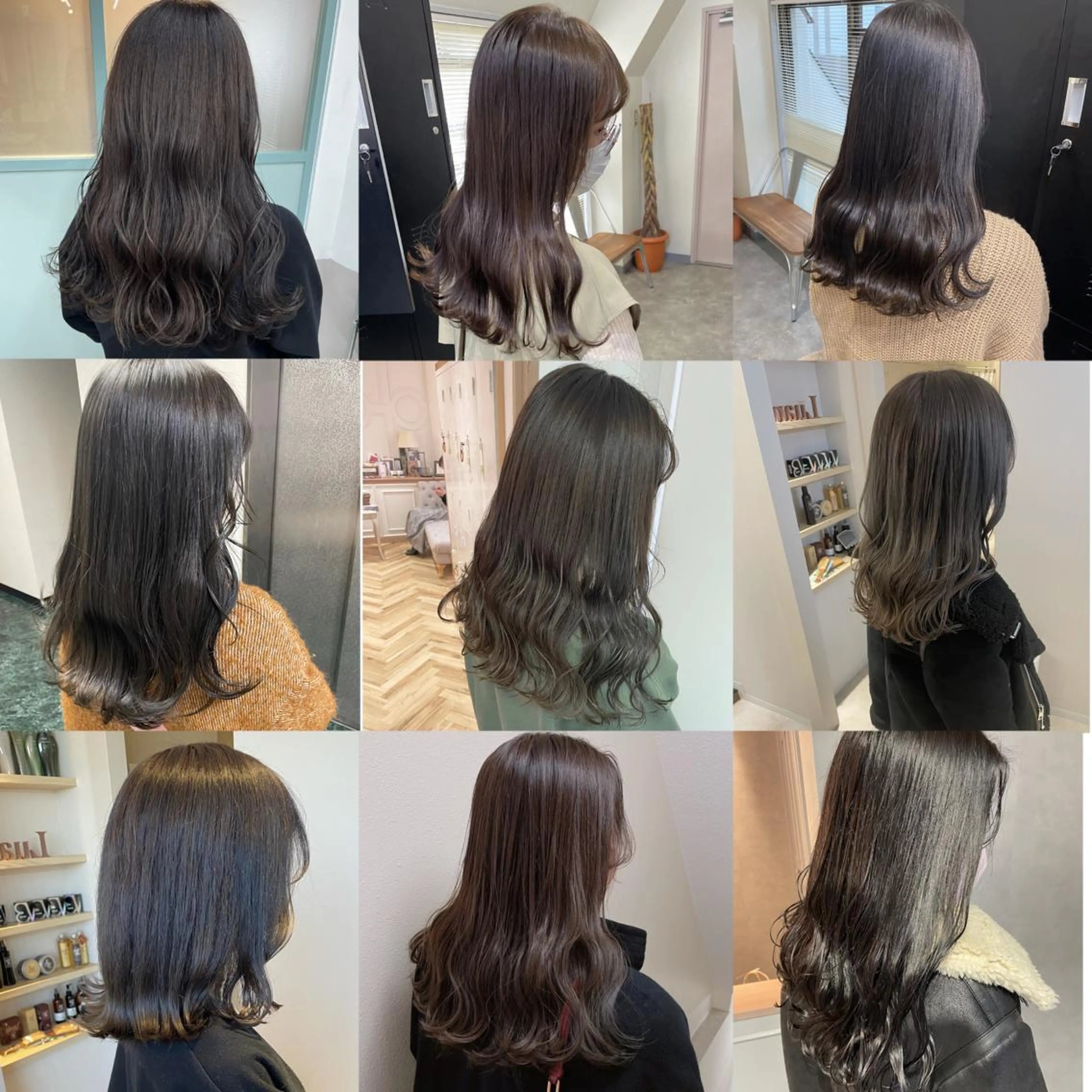 セミロング カラー ヘアアレンジ ブリーチ 透明感カラー ブリーチなしカラー 韓国ヘア🖤 YURINAのヘアスタイル