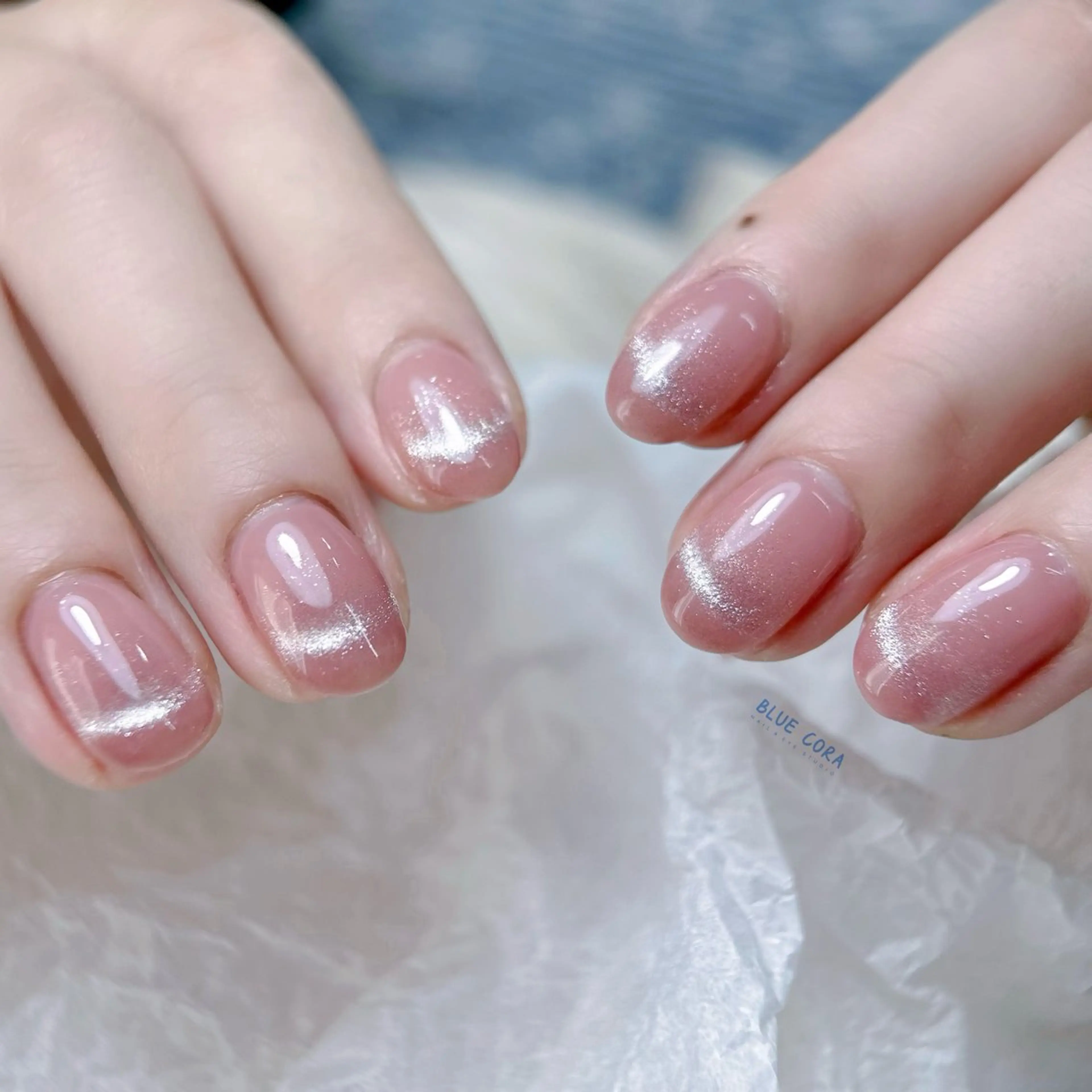 ネイル クリアネイル マグネットネイル ハンドネイル ハンドケア BLUE CORAのネイルデザイン