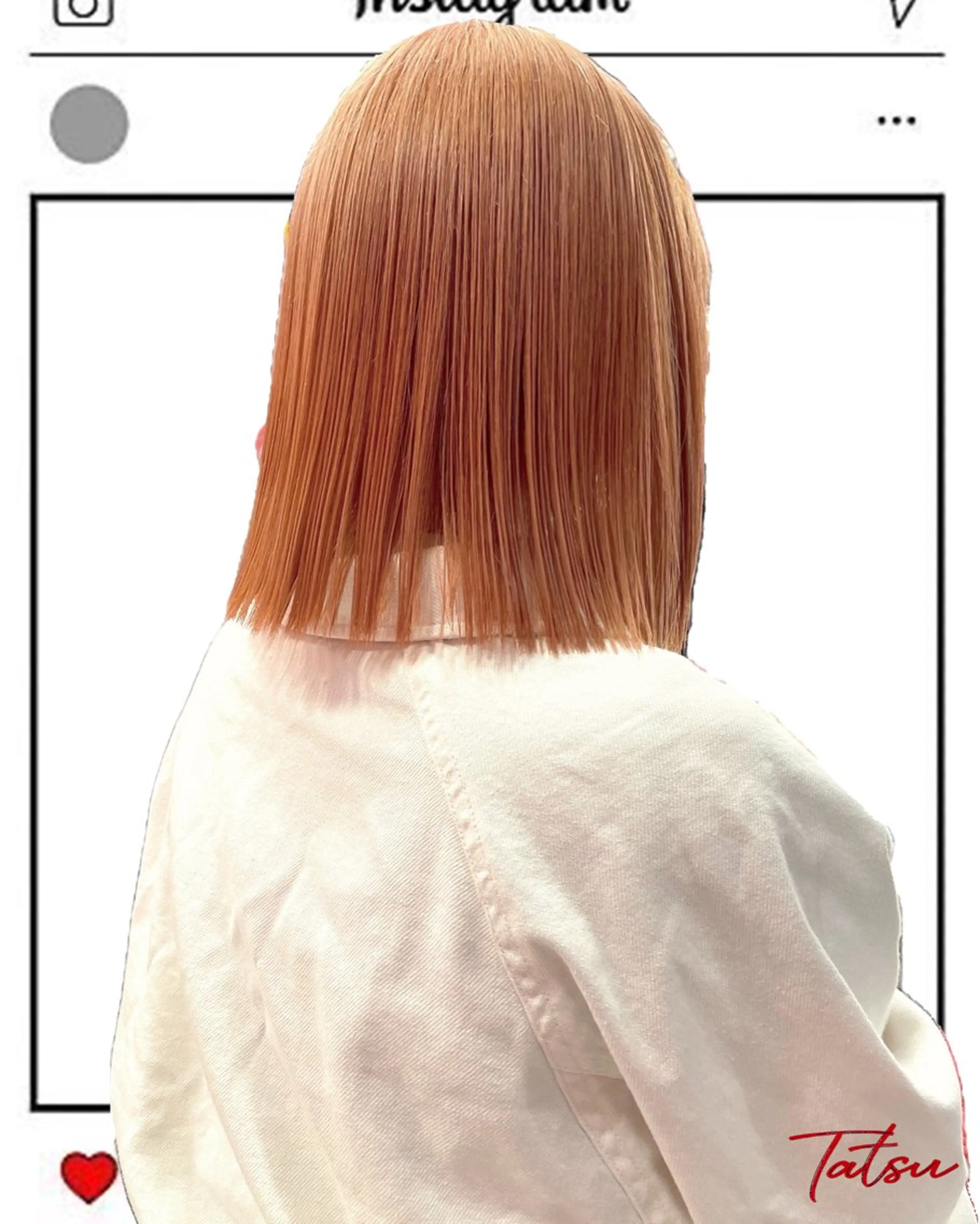 ミディアム カラー ベージュカラー オレンジ オレンジベージュ ヘアカラー トリートメント Tatsu/newi 大分 ハイトーンのヘアスタイル