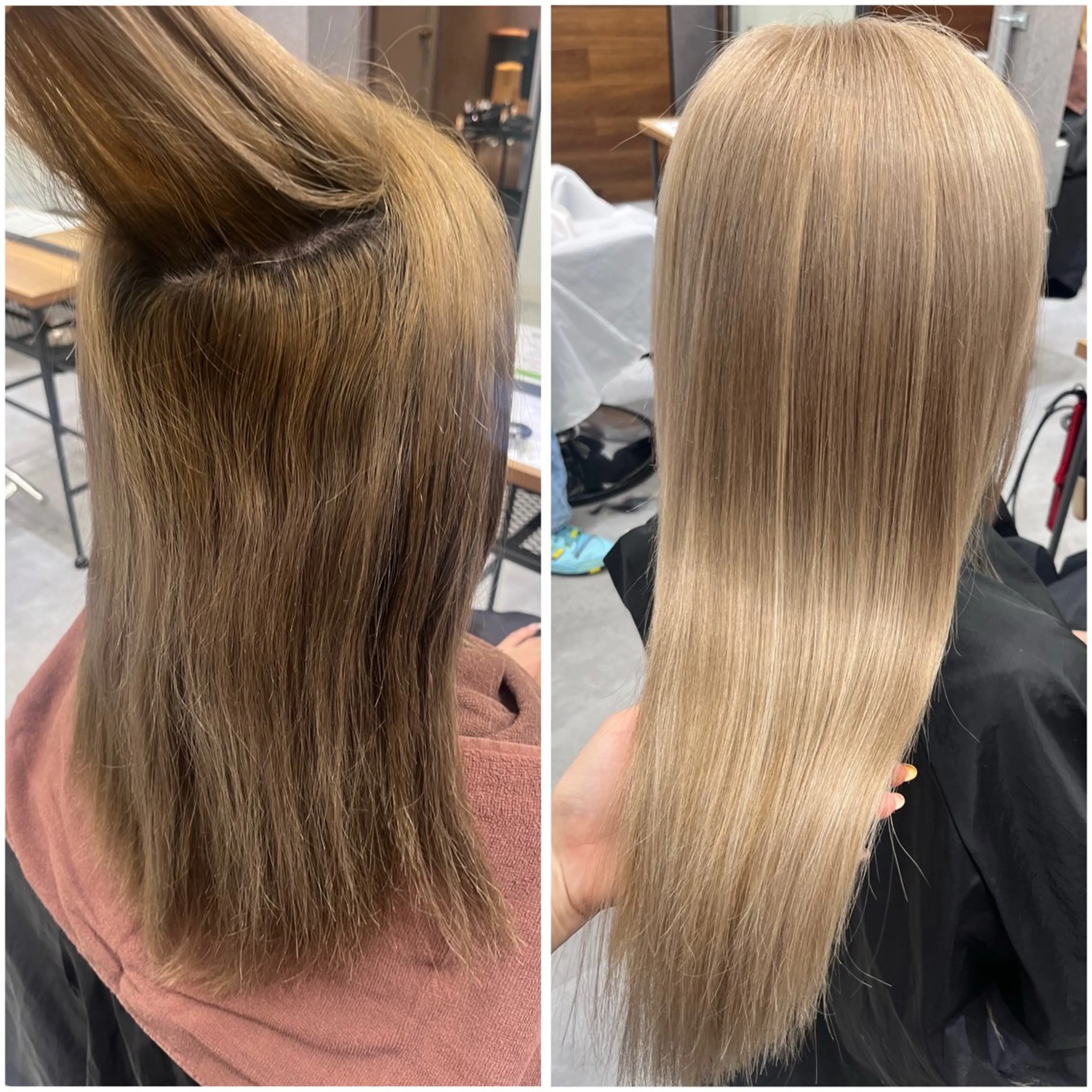 セミロング カラー ベージュカラー ハイトーンカラー ハイトーンベージュ ヘアカラー トリートメント エクステ MAKO ❤️🔥NEXTのヘアスタイル