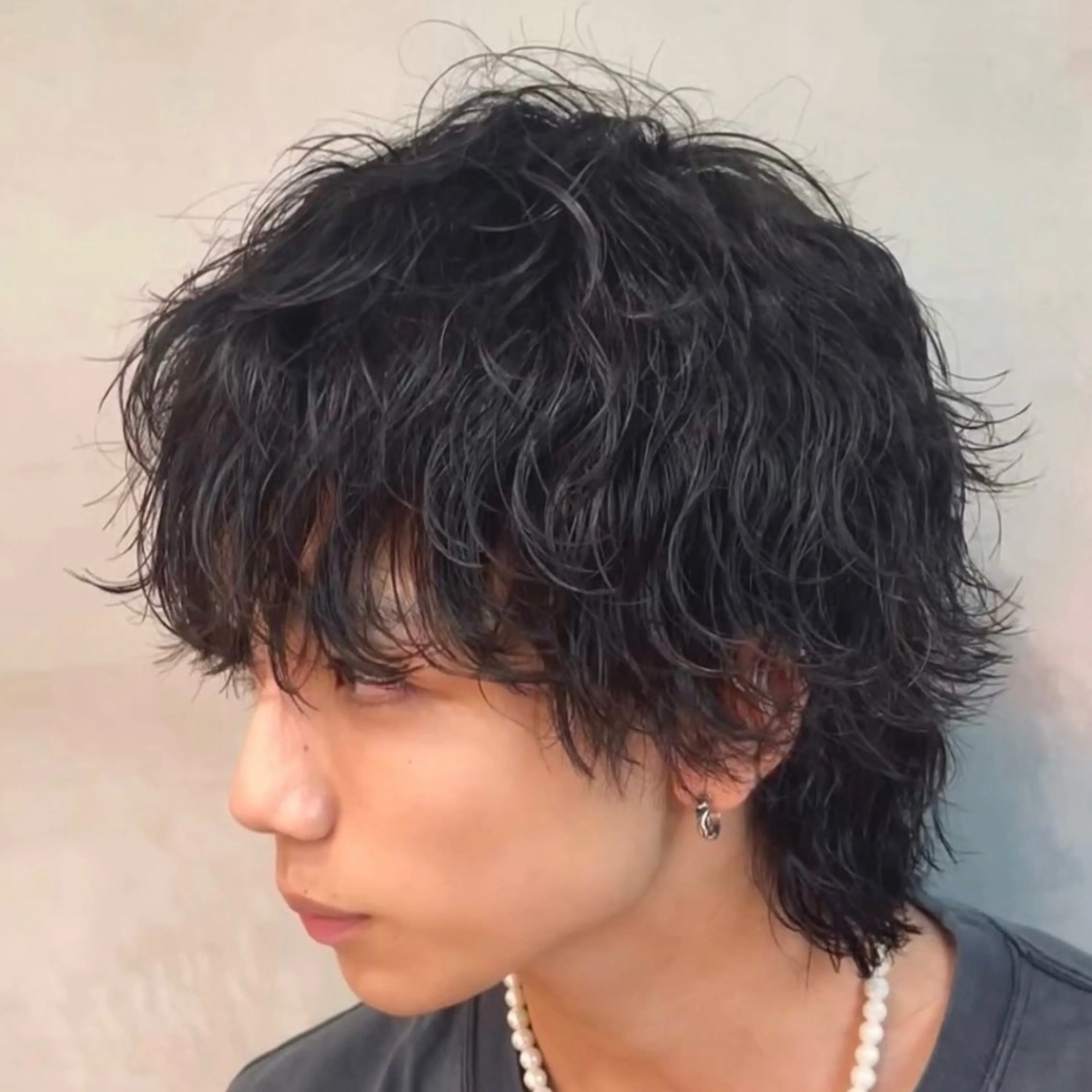 ミディアム パーマ ヘアアレンジ メンズ fifth 石川 凪のヘアスタイル