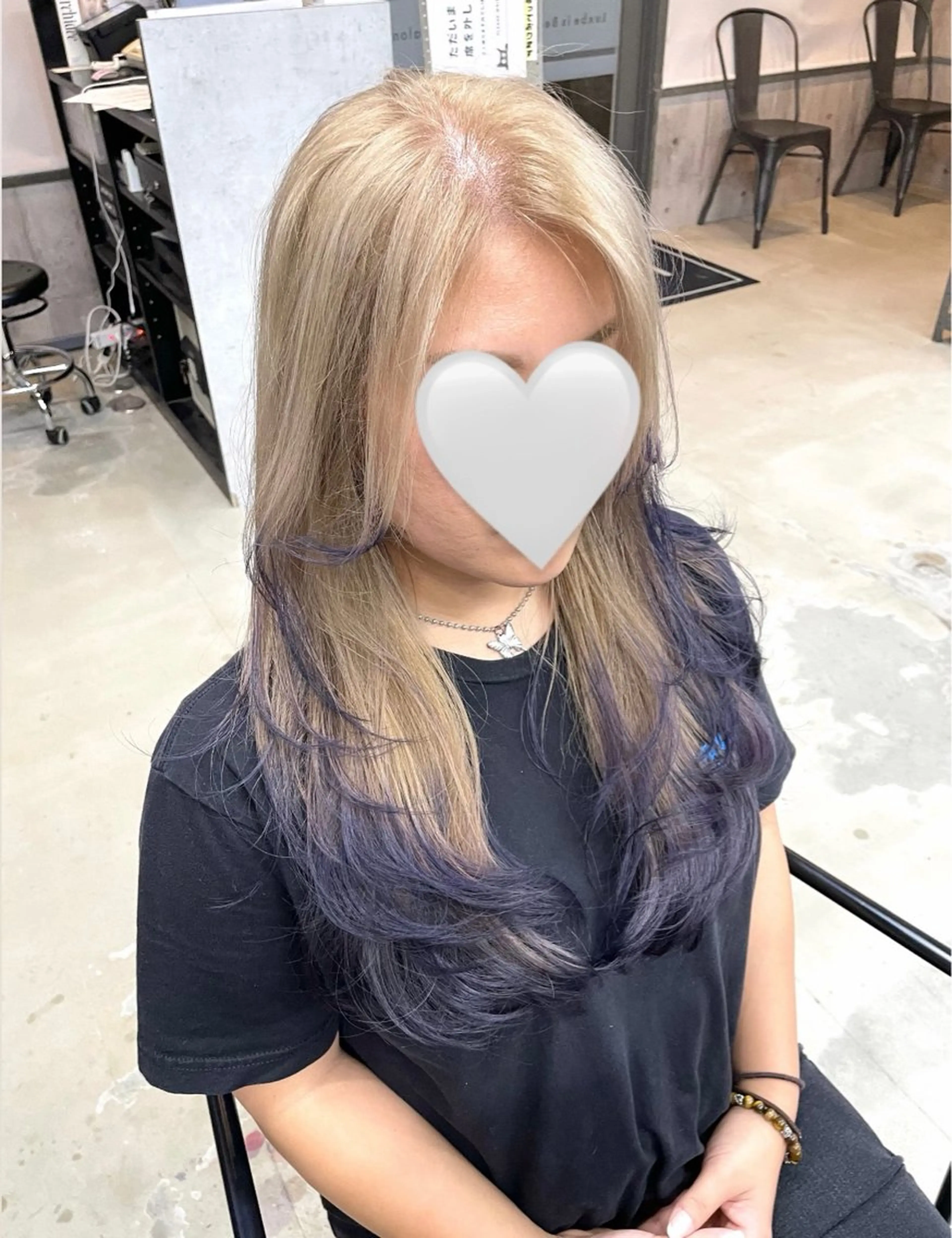 ロング カラー ハイトーンカラー レイヤーカット ヘアカラー LUXBE LUCE ひなののヘアスタイル