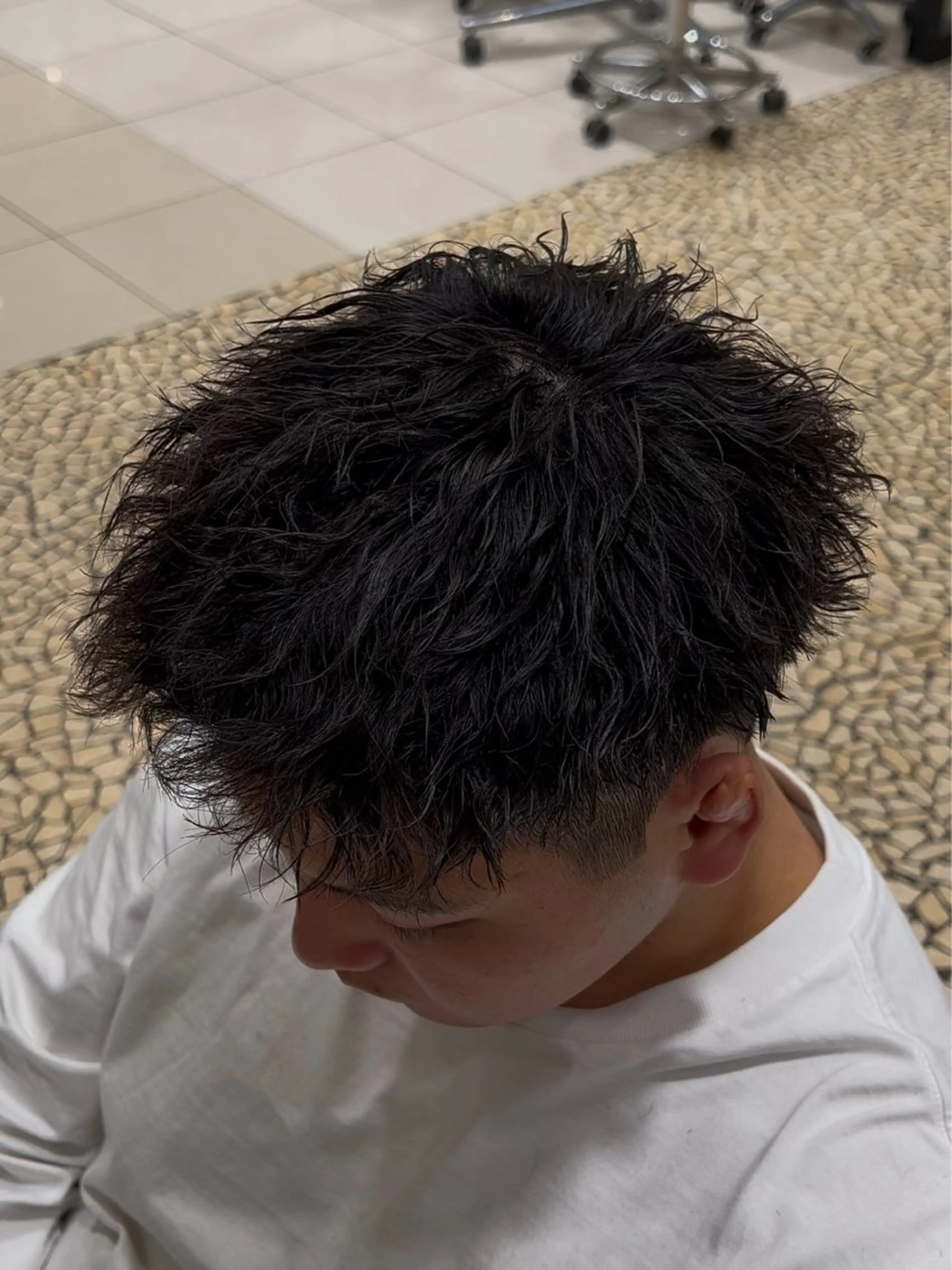 ショート パーマ メンズ メンズパーマ ショートヘア カット パーマ メンズ特化/勝田駅/ 佐和駅/鈴木輝瑠/のヘアスタイル