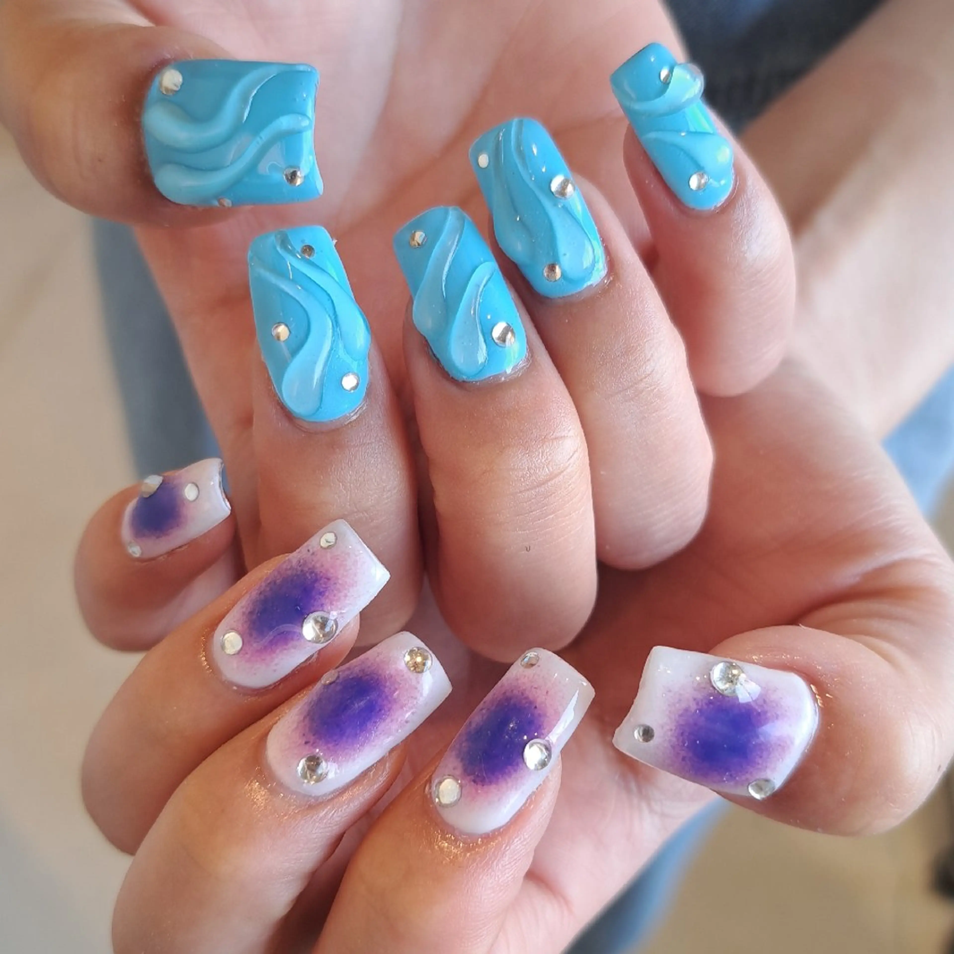 ネイル アートネイル ジェルネイル 持ち込み ぷっくりネイル 夏ネイル Nail mood デザイン持ち込みokのネイルデザイン