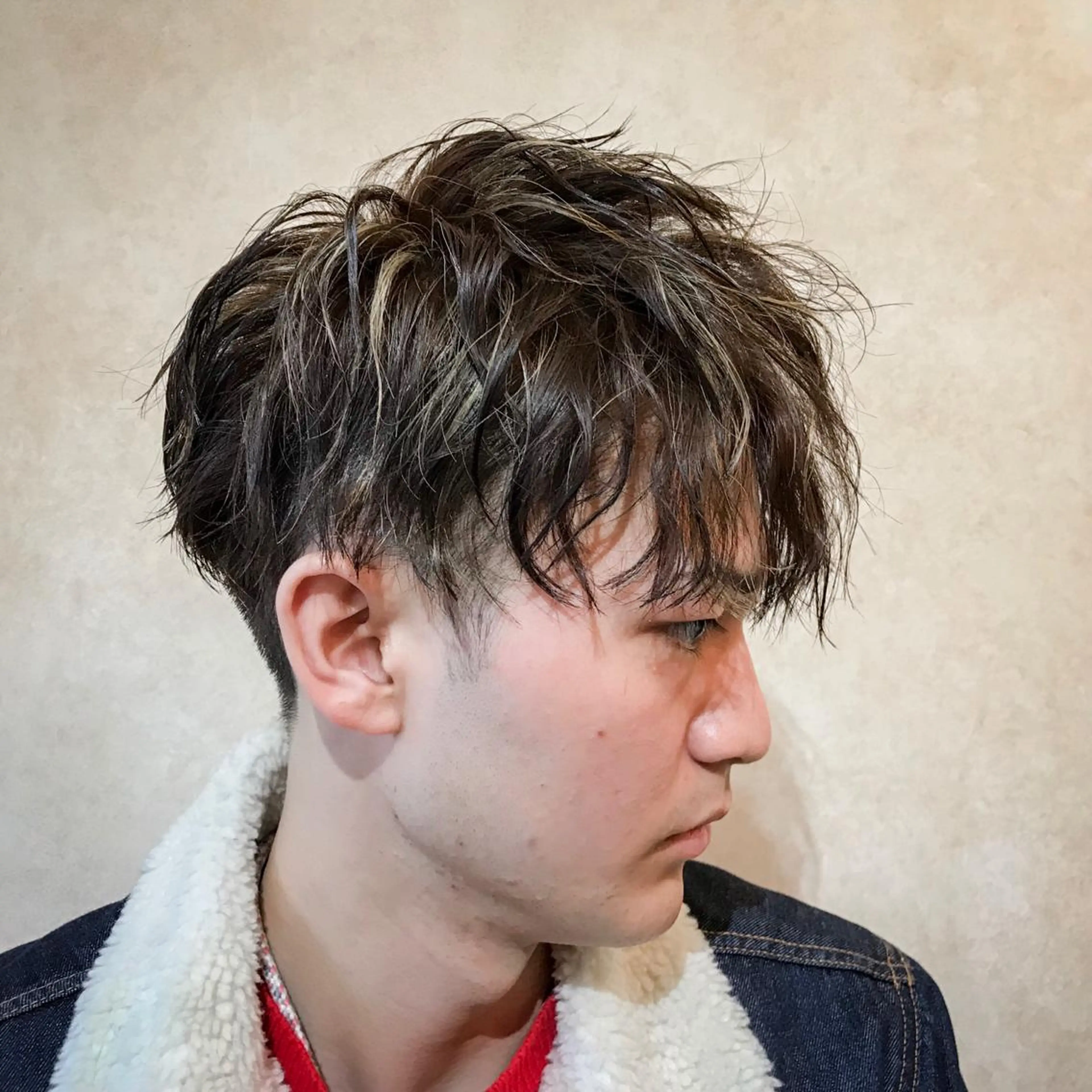 ショート カラー パーマ メンズ デザインカラー カット 前田 敬太のヘアスタイル