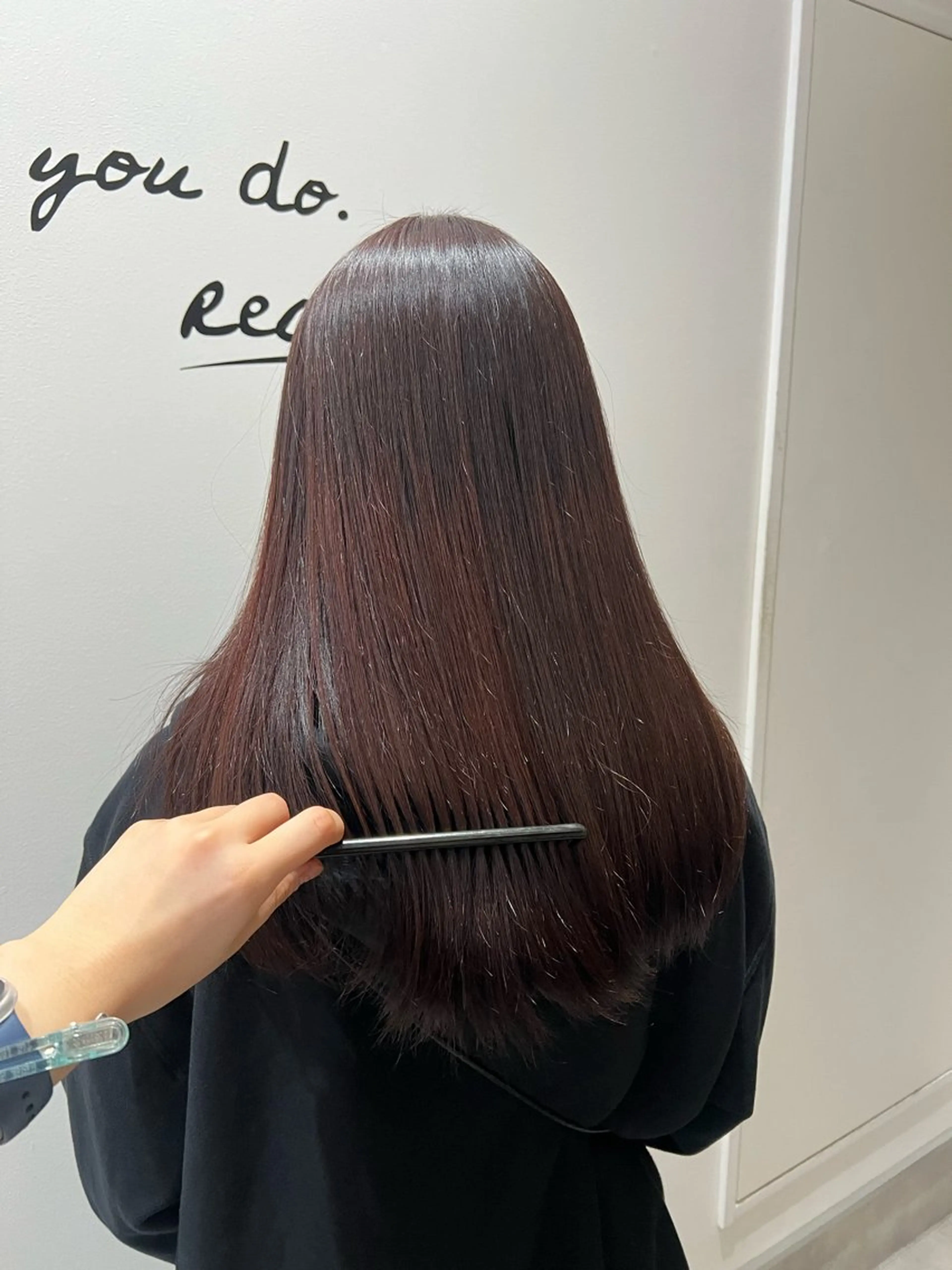 ロング カラー ブラウンカラー レッドカラー レッドブラウン ヘアカラー トリートメント 黒阪 なみのヘアスタイル