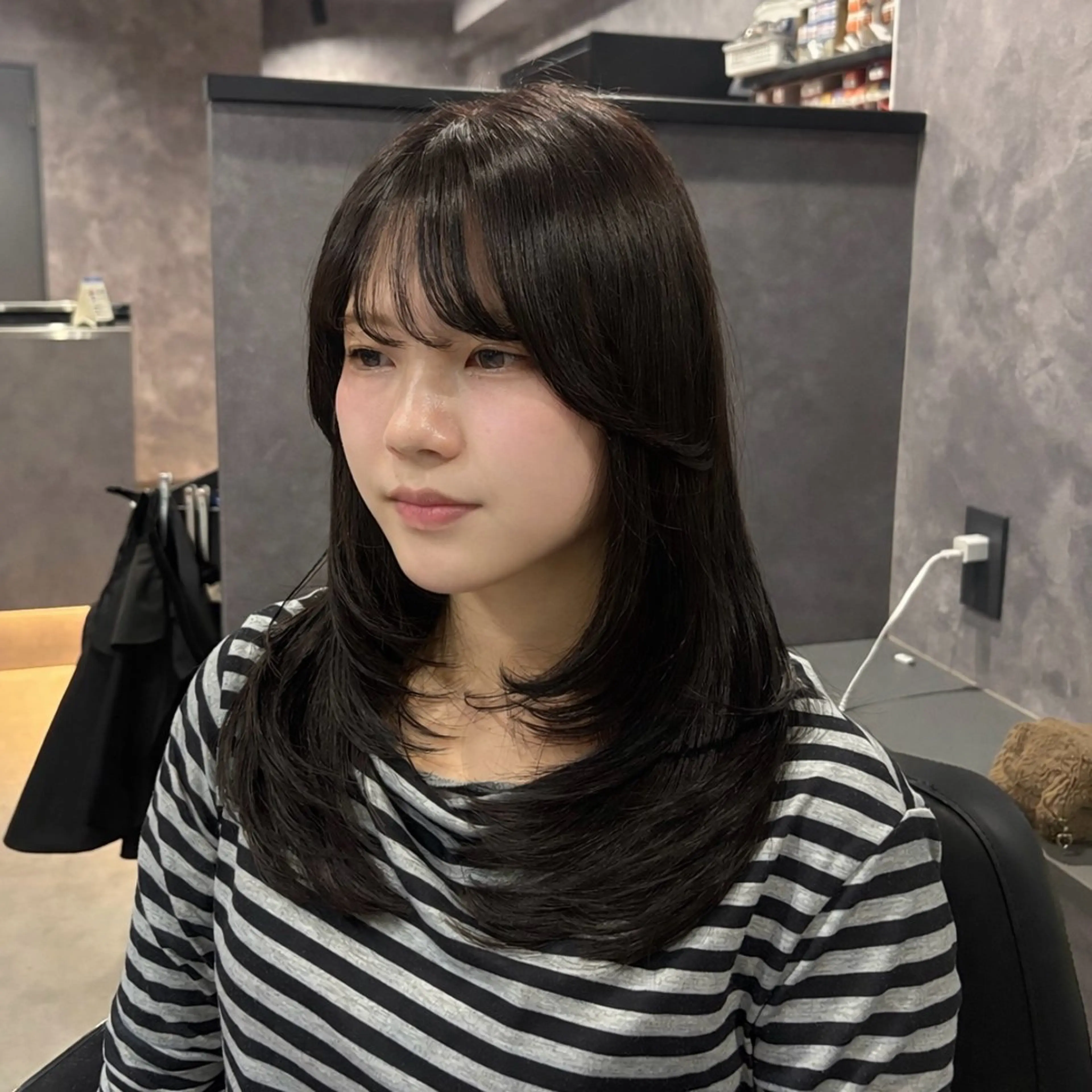 ミディアム カット ヘアカラー トリートメント 韓国・網紅 🦋HONOKA🦋のヘアスタイル