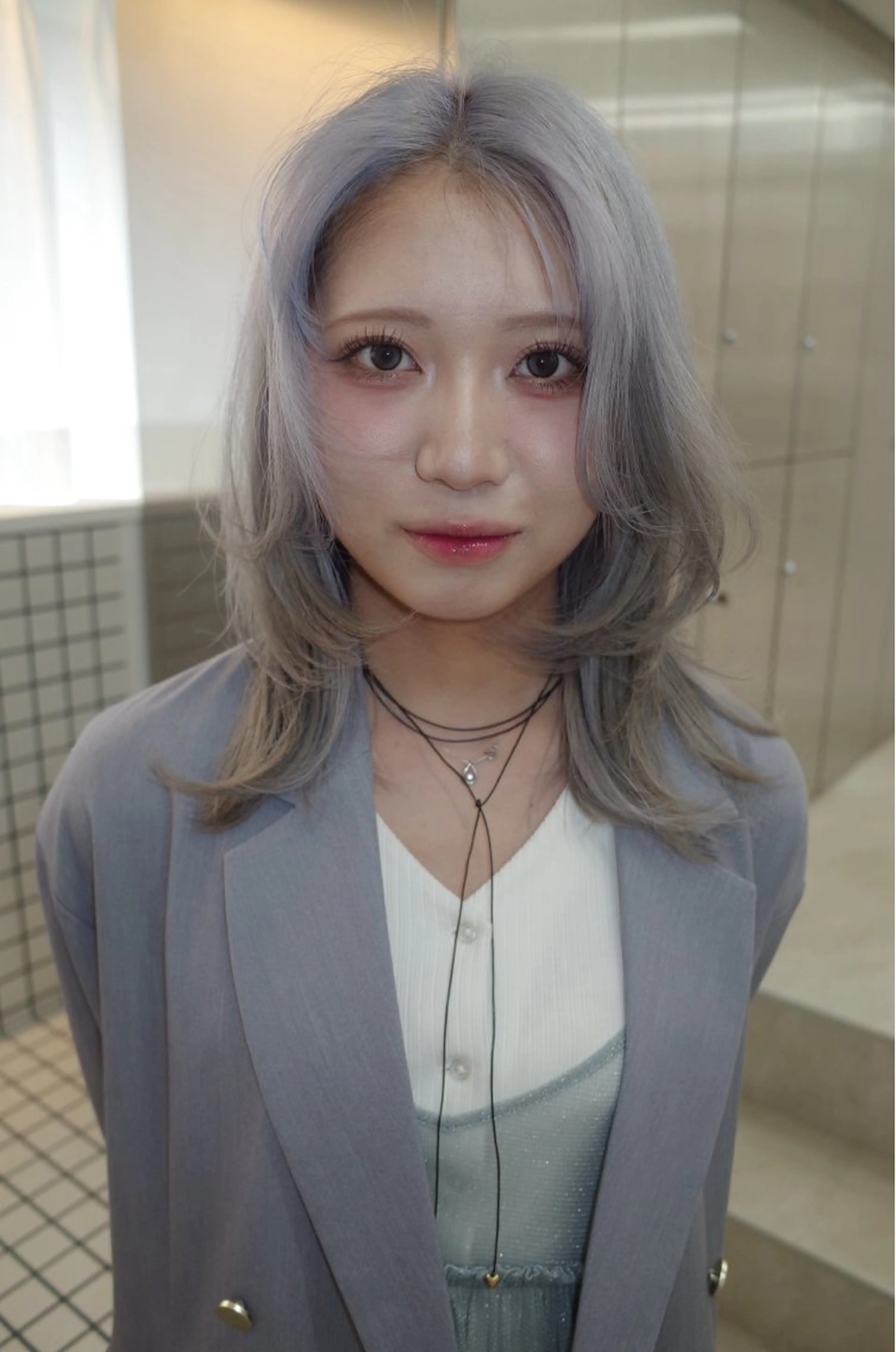 ミディアム カラー パープルカラー ヘアカラー トリートメント Momoka🪷 /ハイトーンのヘアスタイル