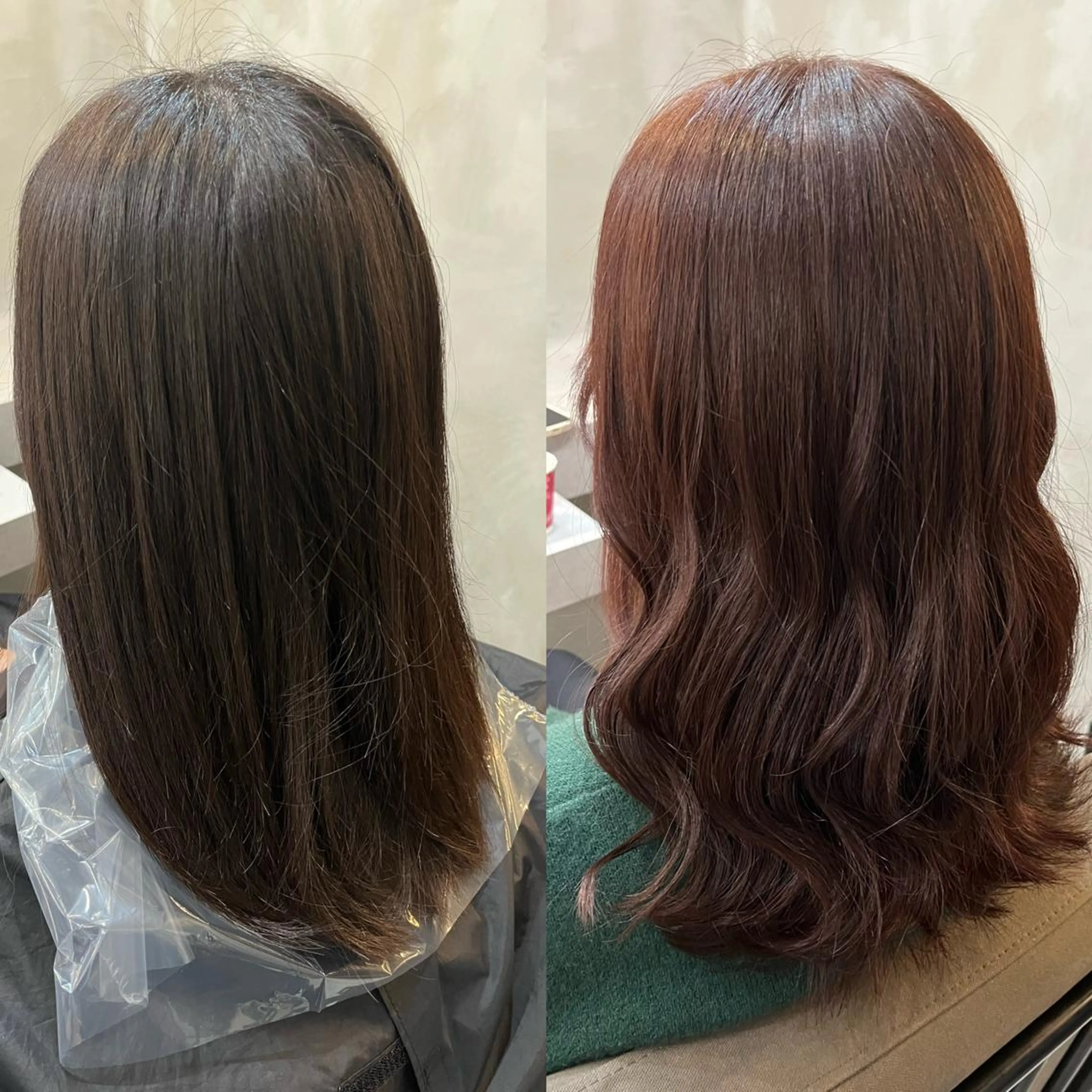 ロング カラー ブリーチ ブラウンカラー ピンクカラー ピンクブラウン ヘアカラー トリートメント ヘアセット RIYA❤︎ Aujuaソムリエのヘアスタイル