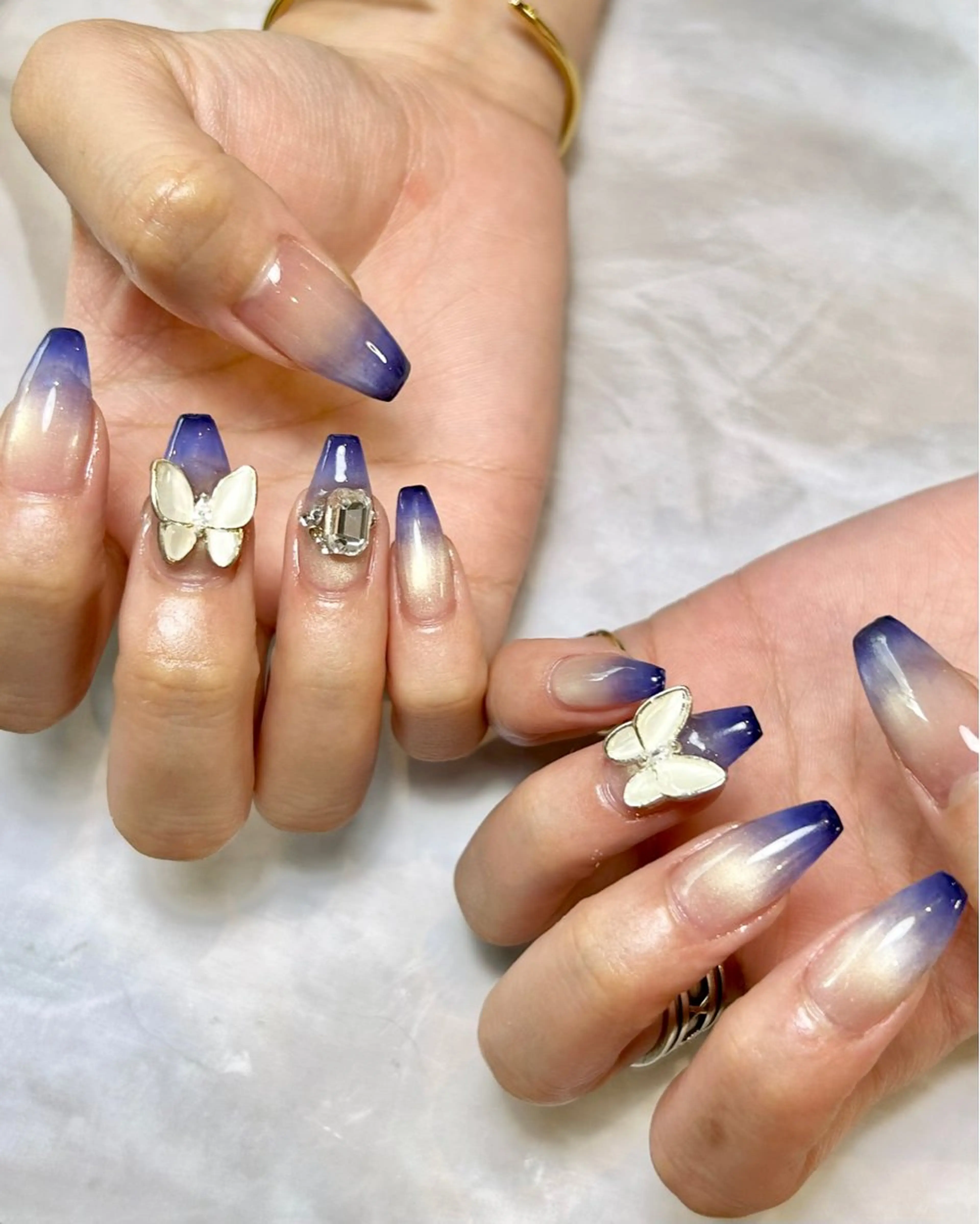 ネイル 持ち込み ネイビー ハンドネイル Reflection marikoのネイルデザイン