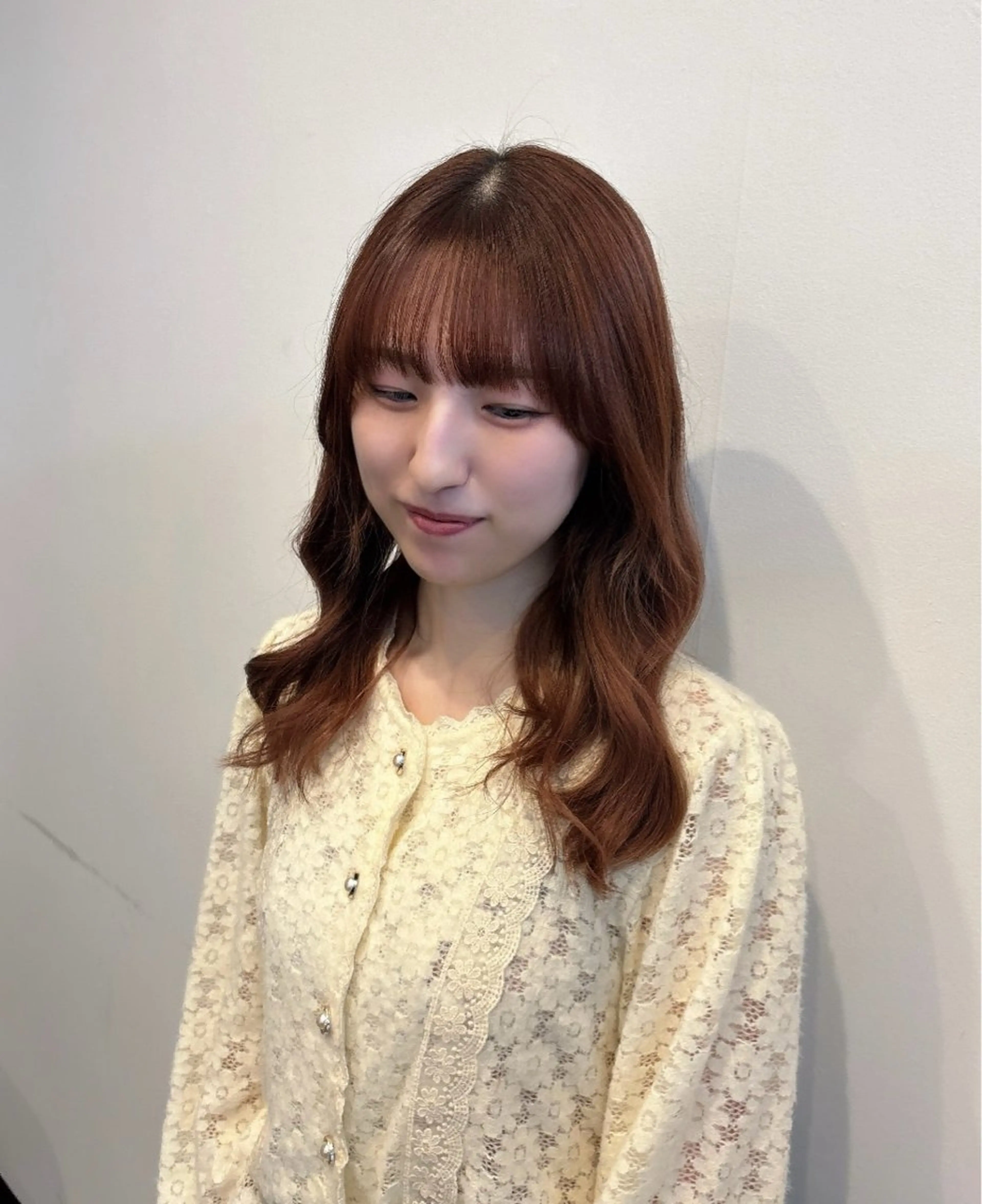 セミロング カット ヘアカラー パつっとボブ 🌸みおのヘアスタイル