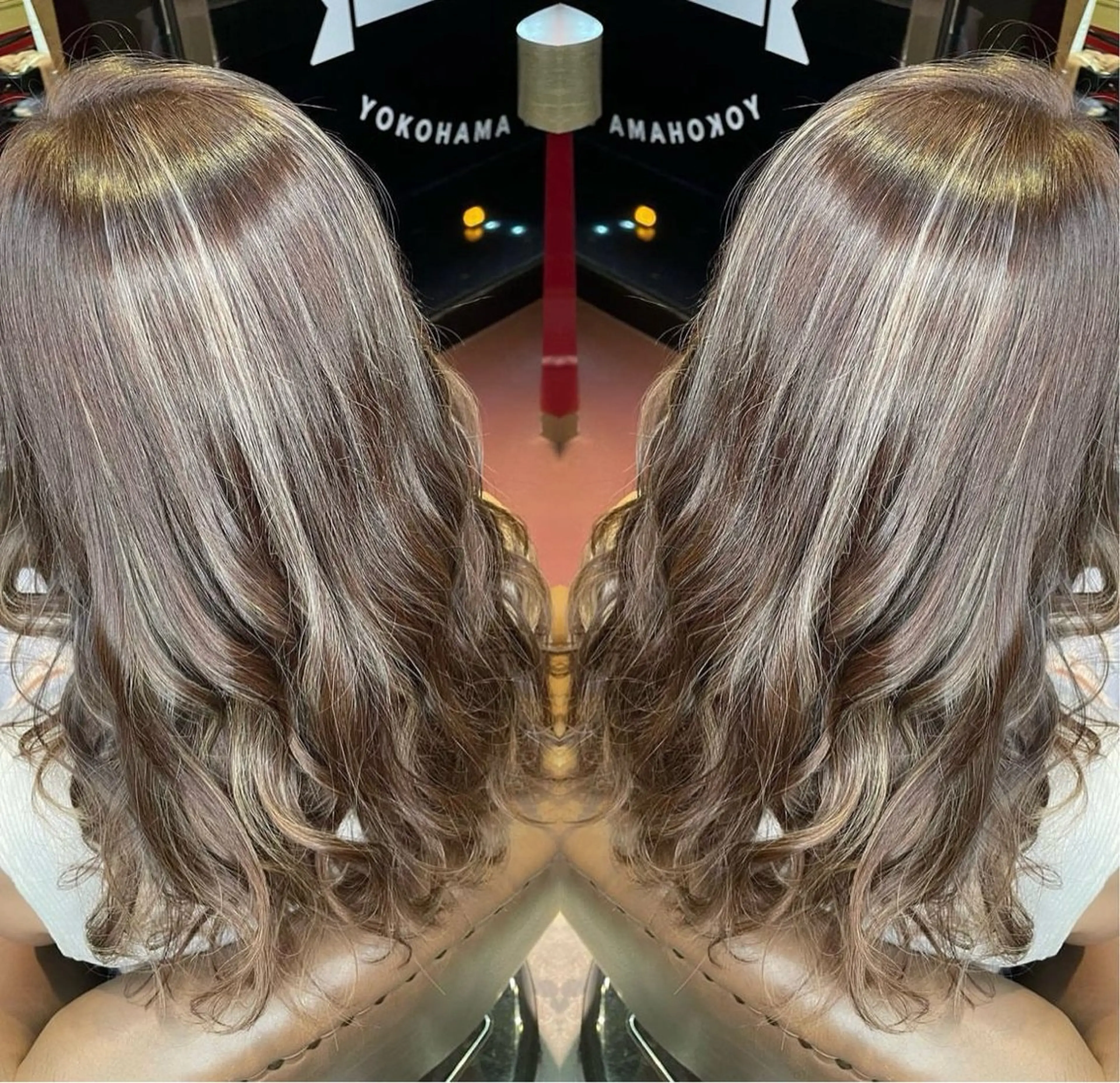 セミロング カラー ハイライトカラー ハイライト ミホ/ ブリーチ/コーンロウのヘアスタイル