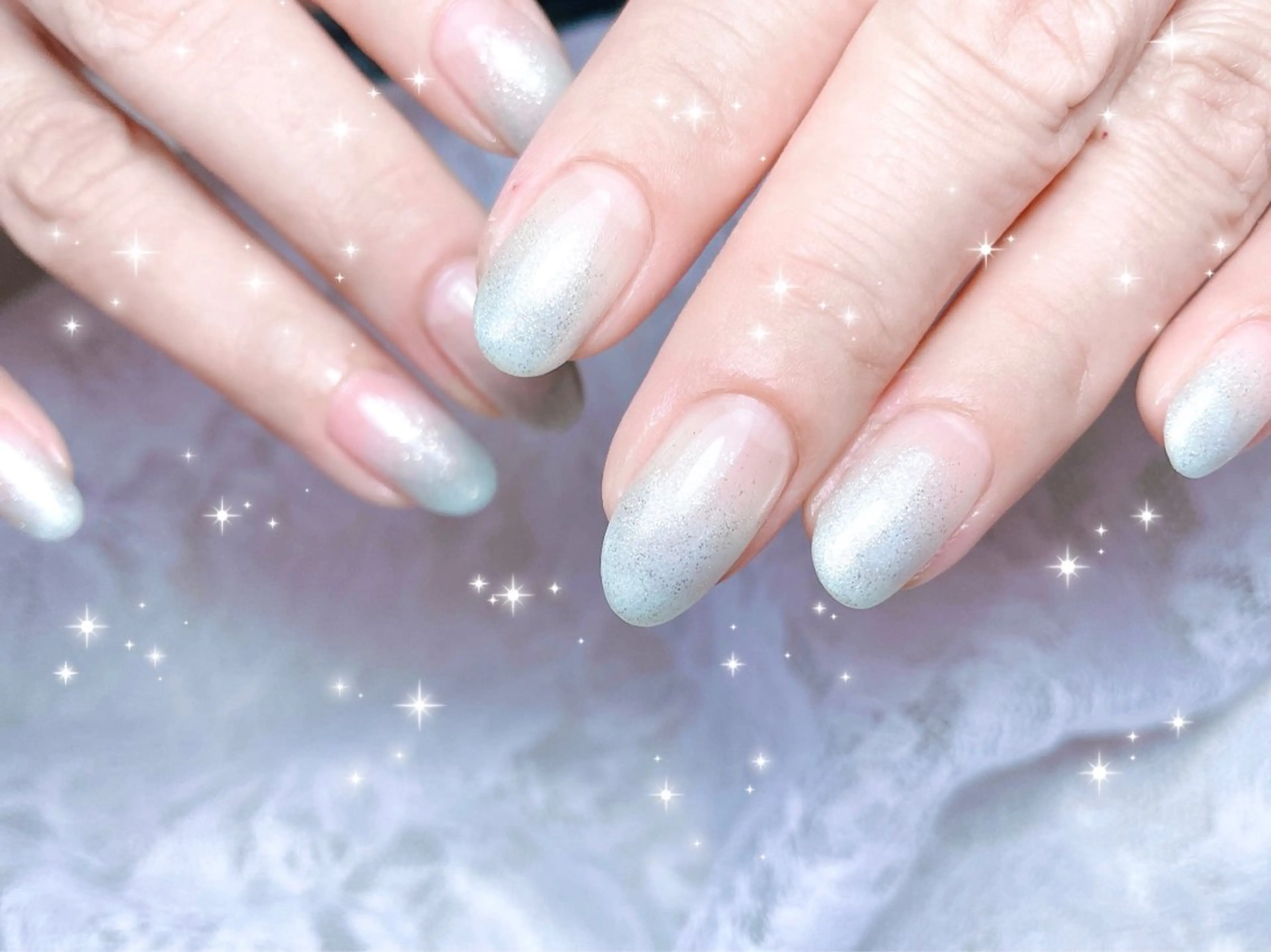 ネイル グリーン ハンドネイル FLARE NAIL フレアネイルのネイルデザイン