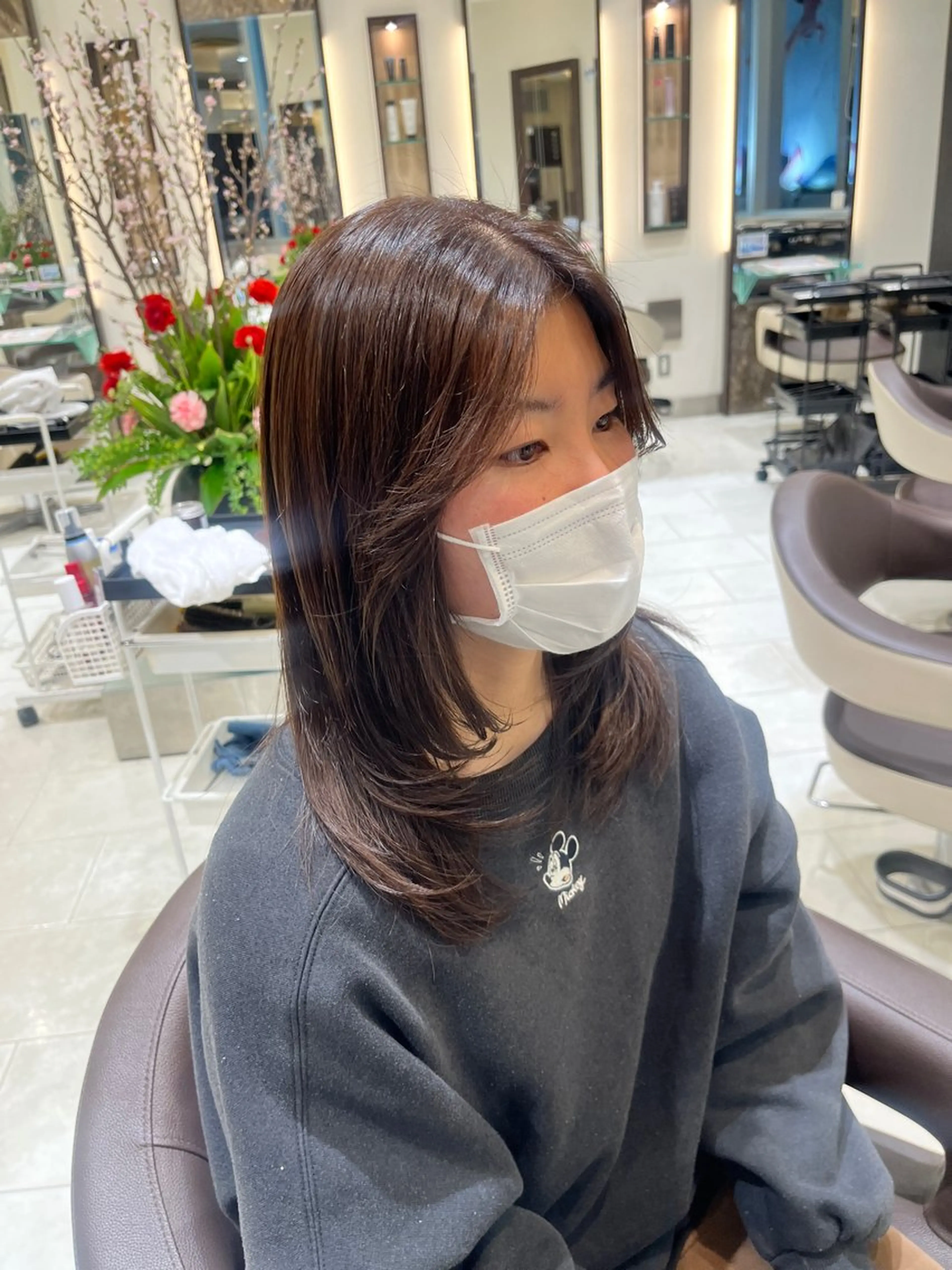 ミディアム レイヤーカット ヘアカラー くぼたひより /モデル様募集中のヘアスタイル