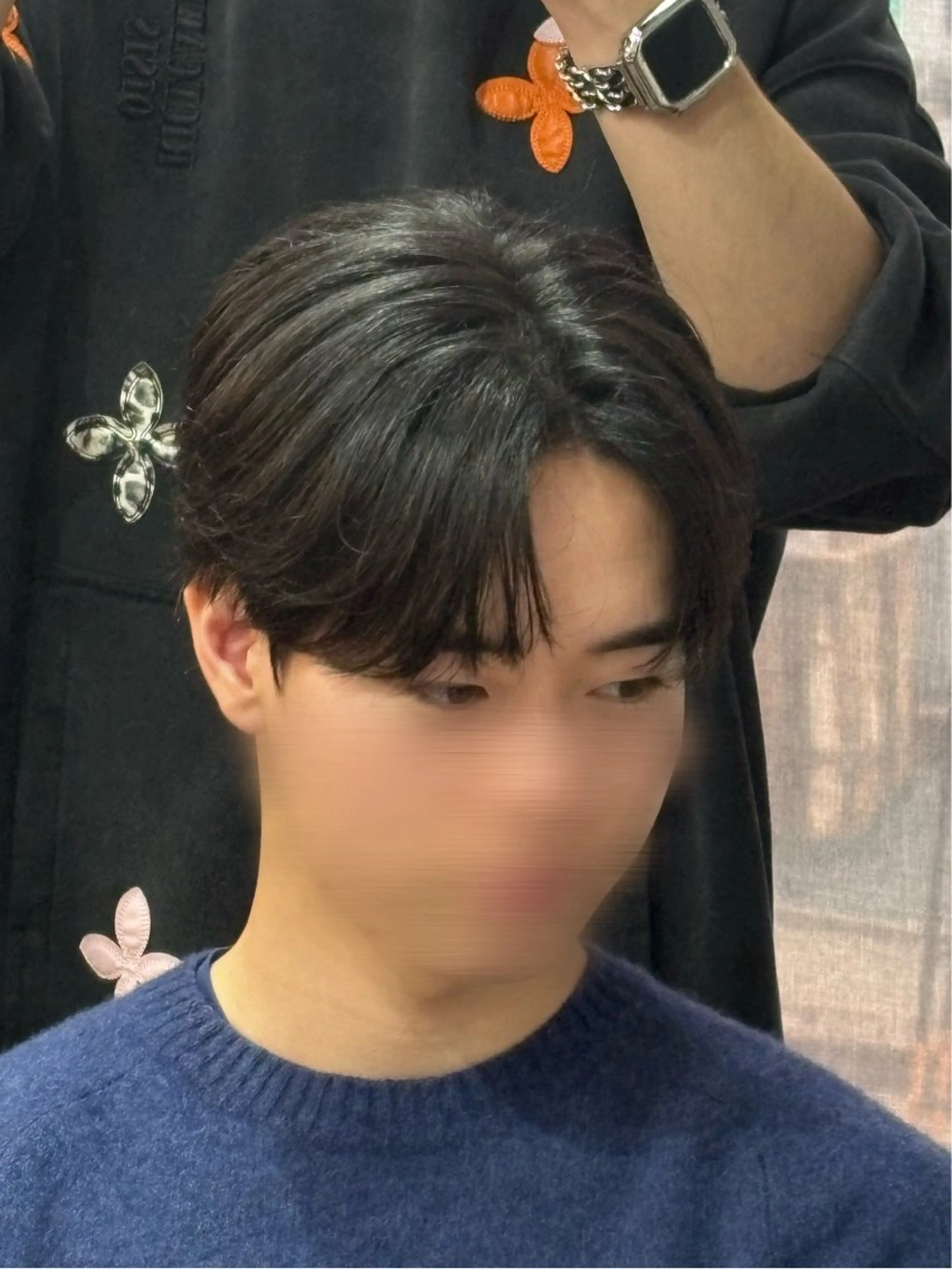 ショート パーマ メンズ 縮毛矯正 カット 縮毛矯正 韓国メンズヘア/ 毛流れヘア　須田龍世のヘアスタイル