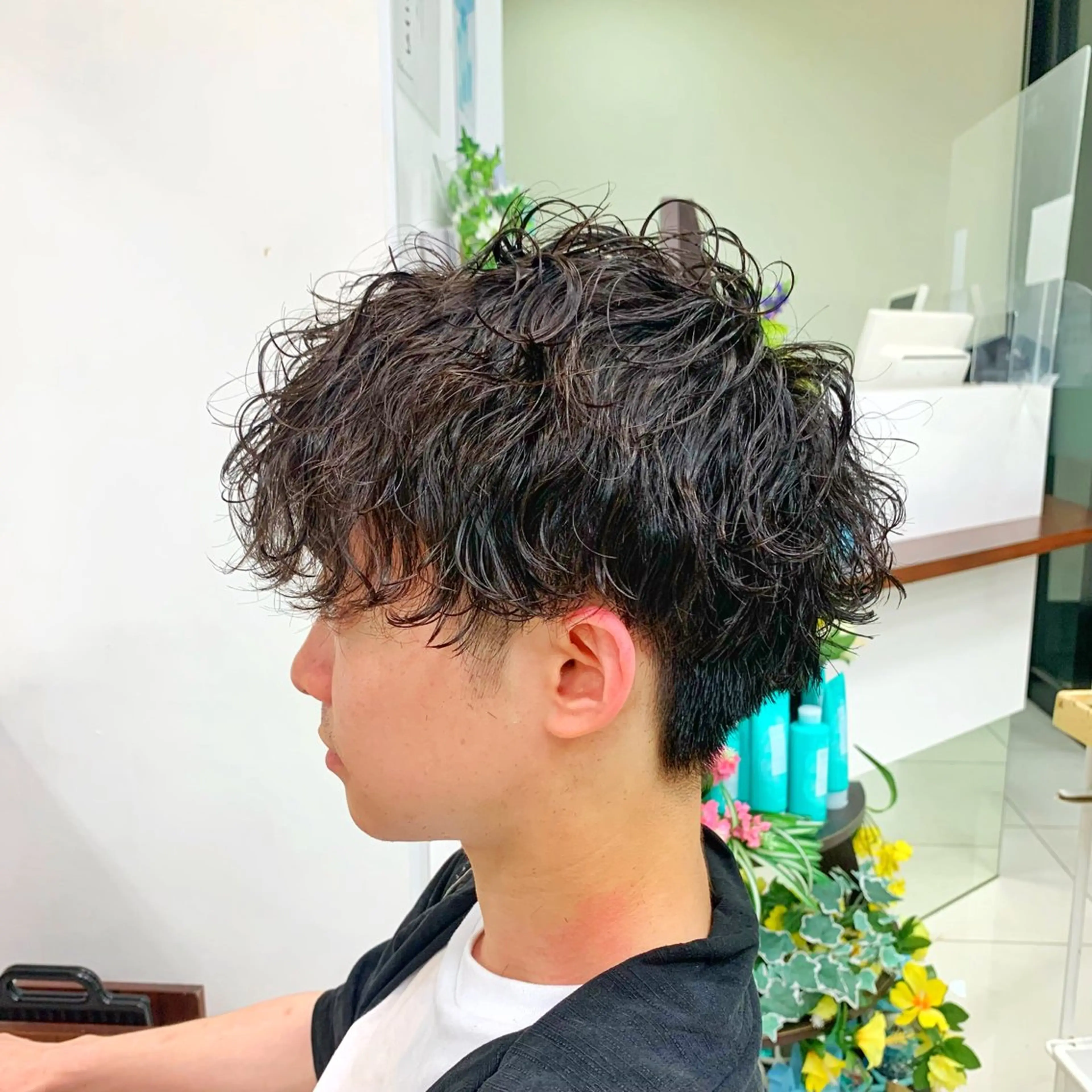 ミディアム パーマ メンズ 店舗指名No.1 吉岡　弘のヘアスタイル