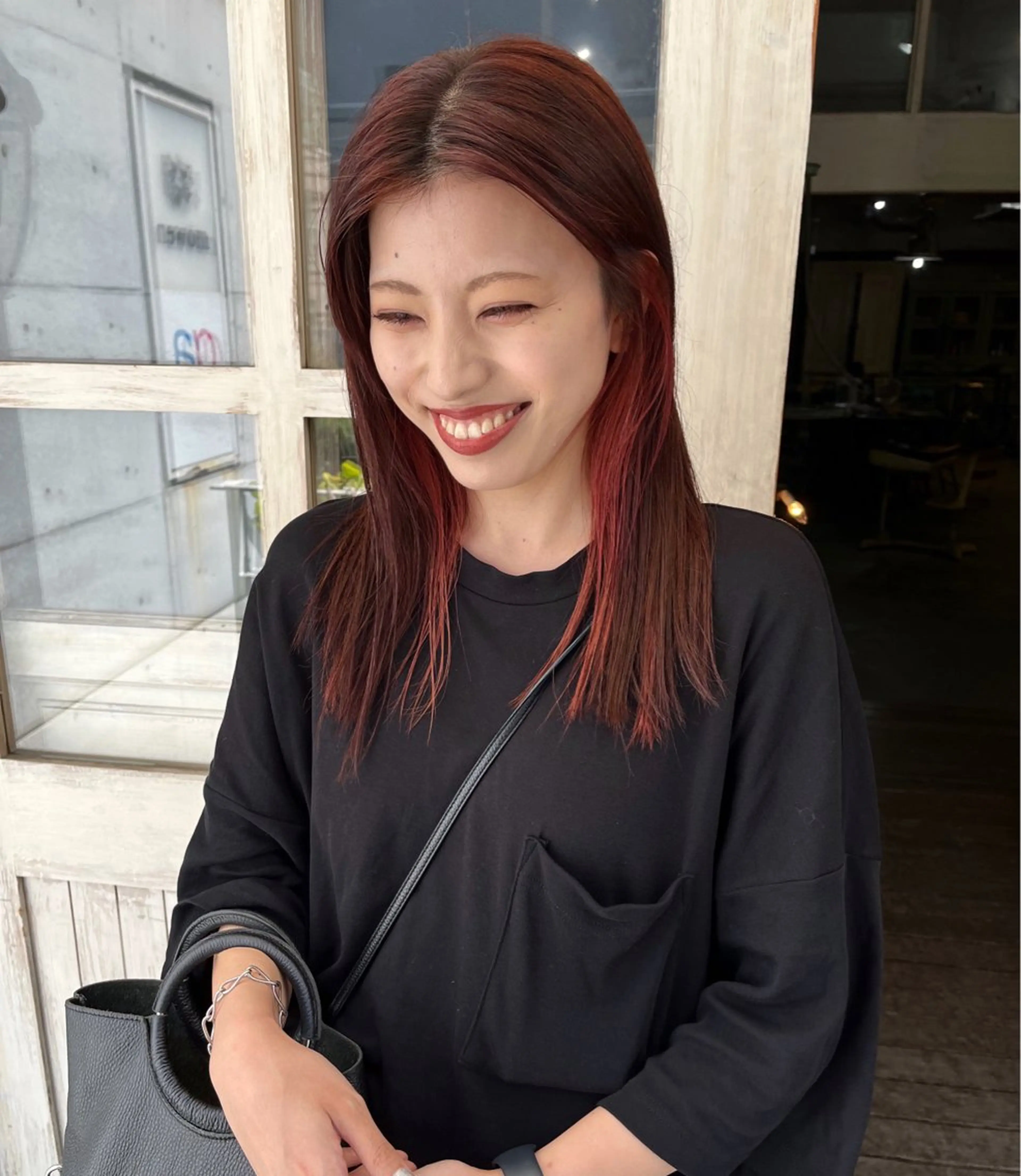 セミロング カラー パーマ ヘアアレンジ キッズ デザインパーマ メンズカット 郁美のヘアスタイル