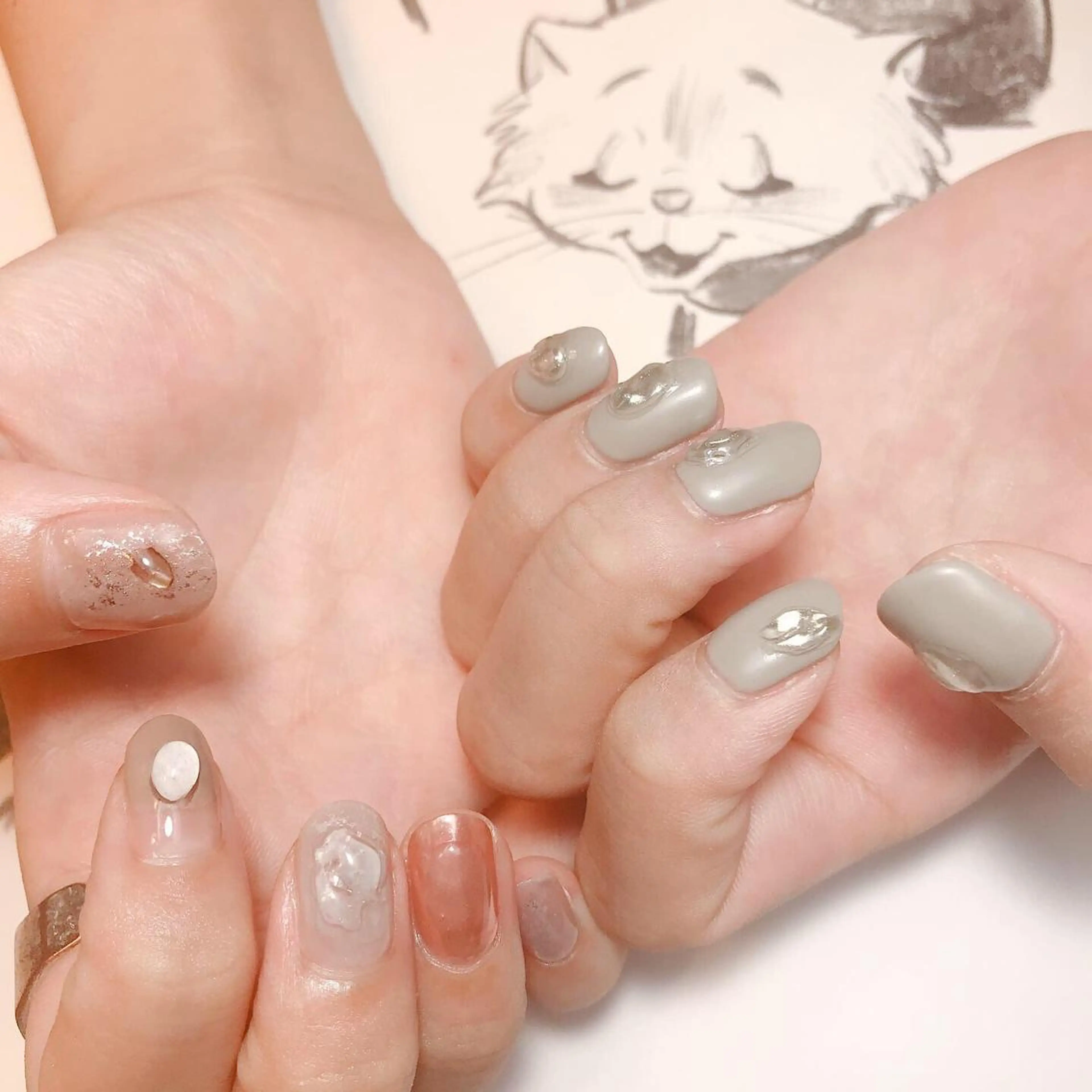 ネイル マットネイル ミラーネイル ニュアンスネイル owlnail /持込みデザイン専門のネイルデザイン