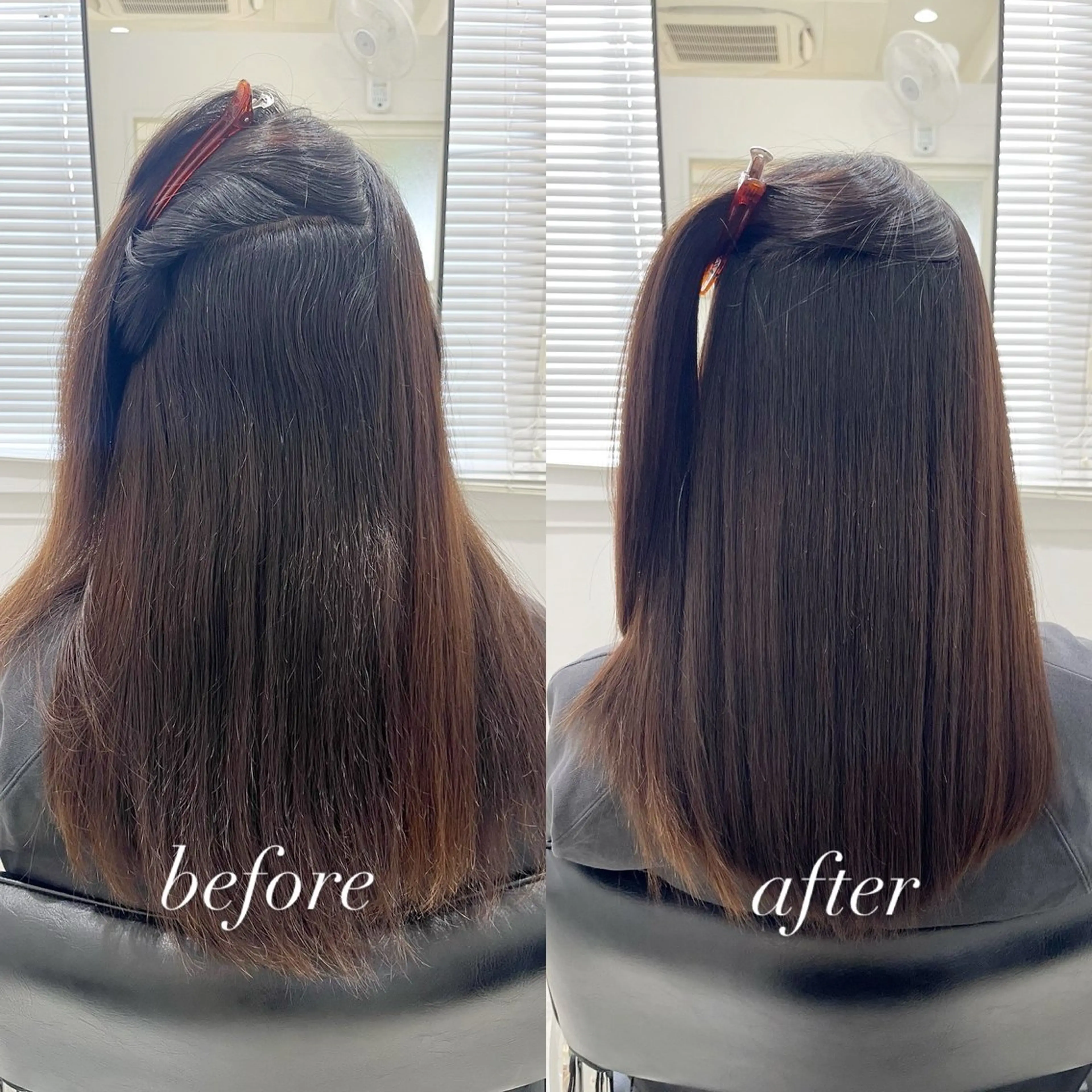 セミロング カット 縮毛矯正 トリートメント 全席個室美容室 髪質改善/レイヤーのヘアスタイル