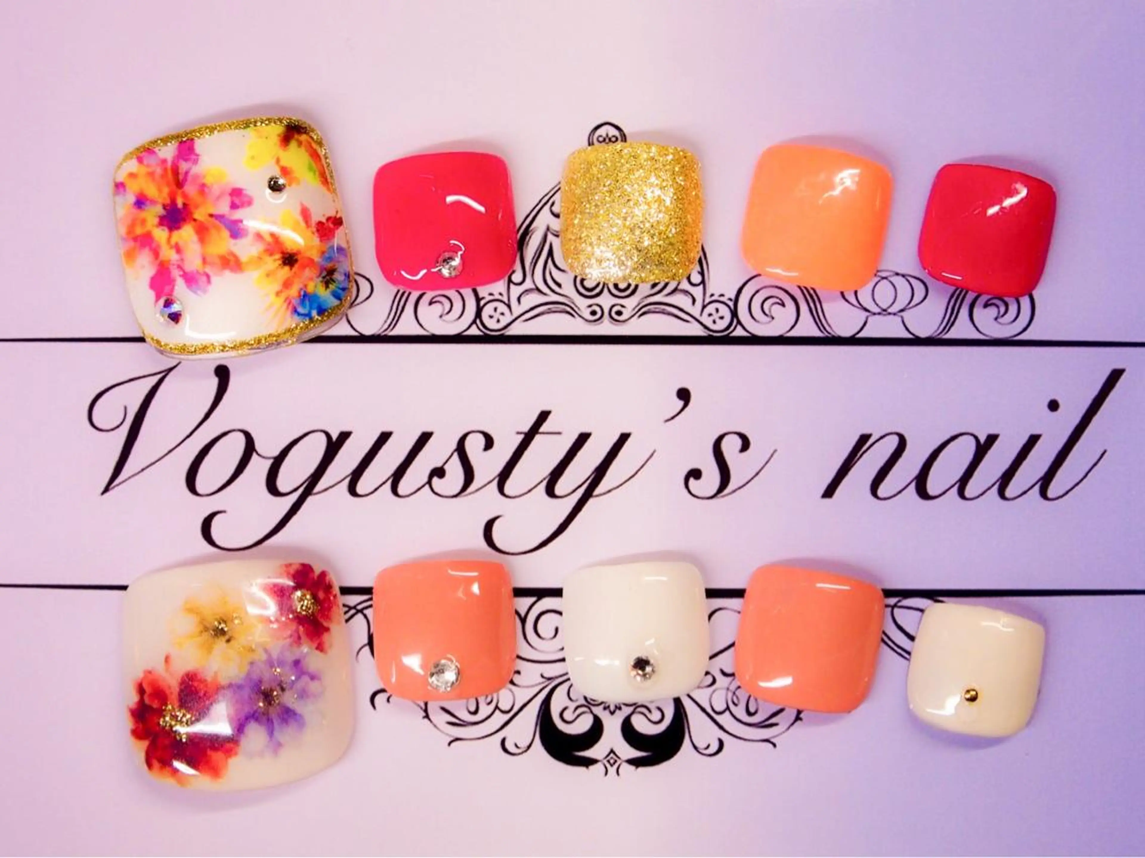 ネイル アートネイル フットネイル ストーンネイル ボガスティーズネイル 川崎店のネイルデザイン