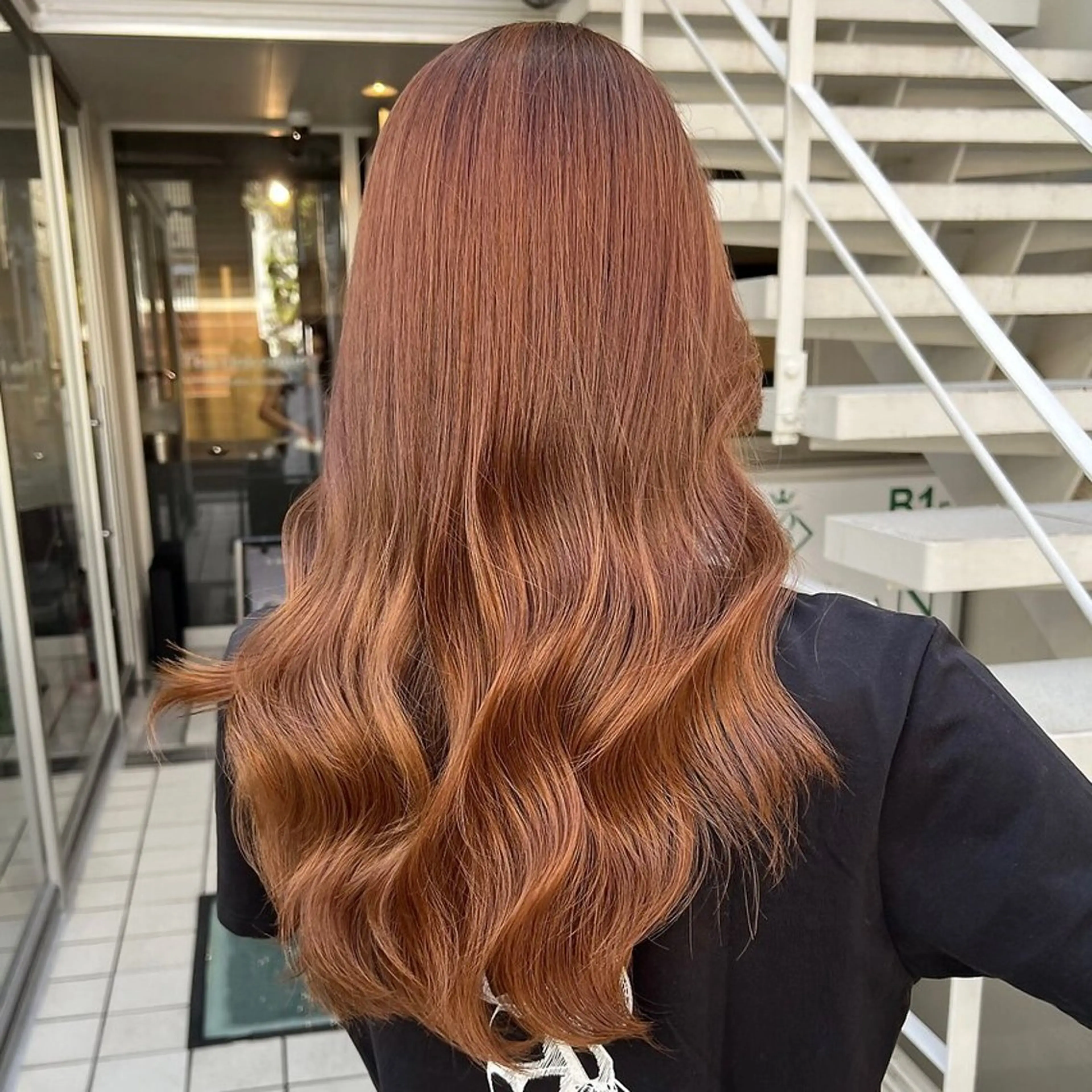 ロング カラー ベージュカラー ブリーチ ハイトーンカラー オレンジ オレンジベージュ 💖ブリーチ/暖色 𝐘𝐮𝐢💖のヘアスタイル