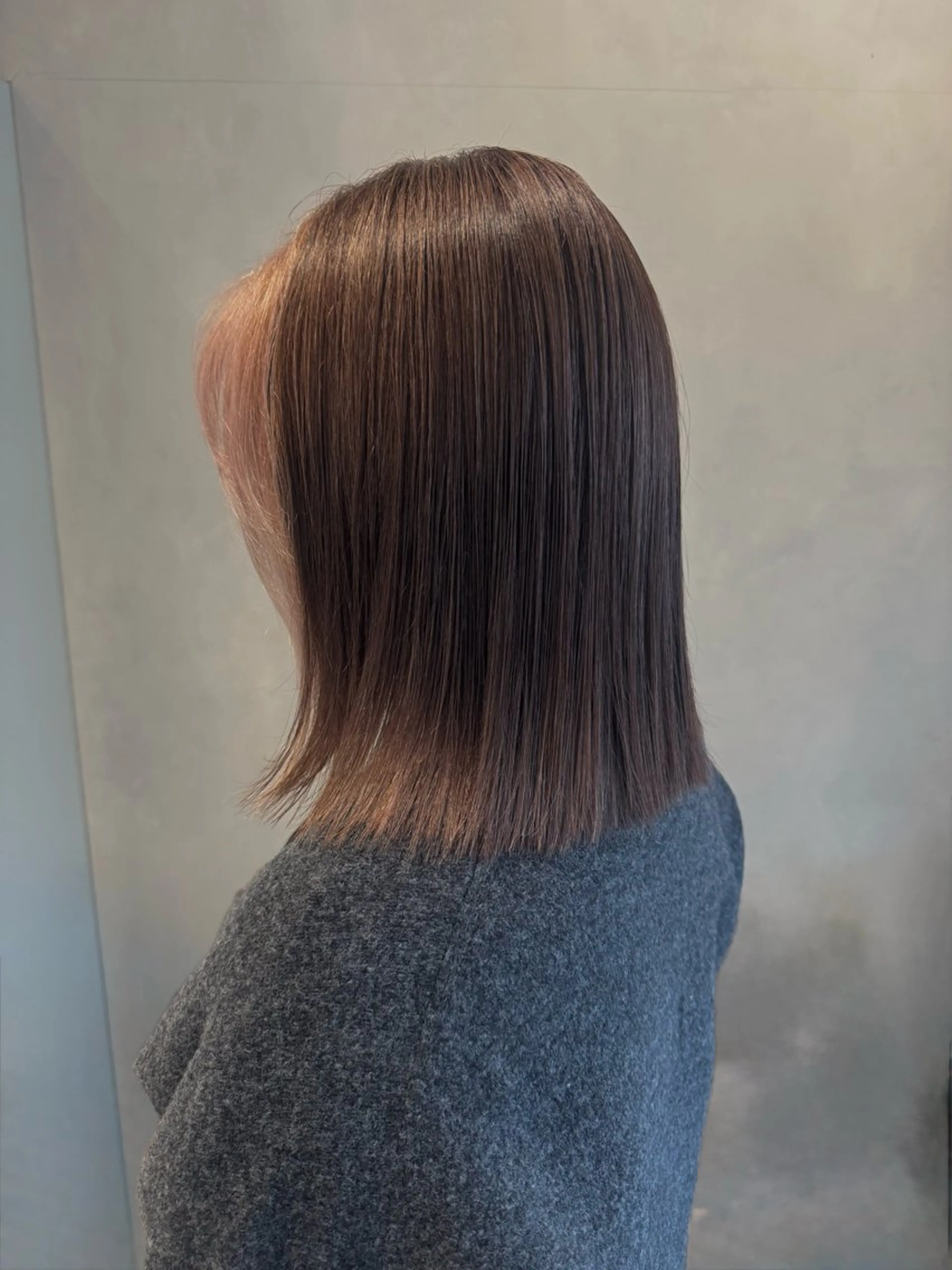 ミディアム カラー ミストバング デザインカラー  フェイスフレーミング 顔周りカット 清水 洋孝のヘアスタイル