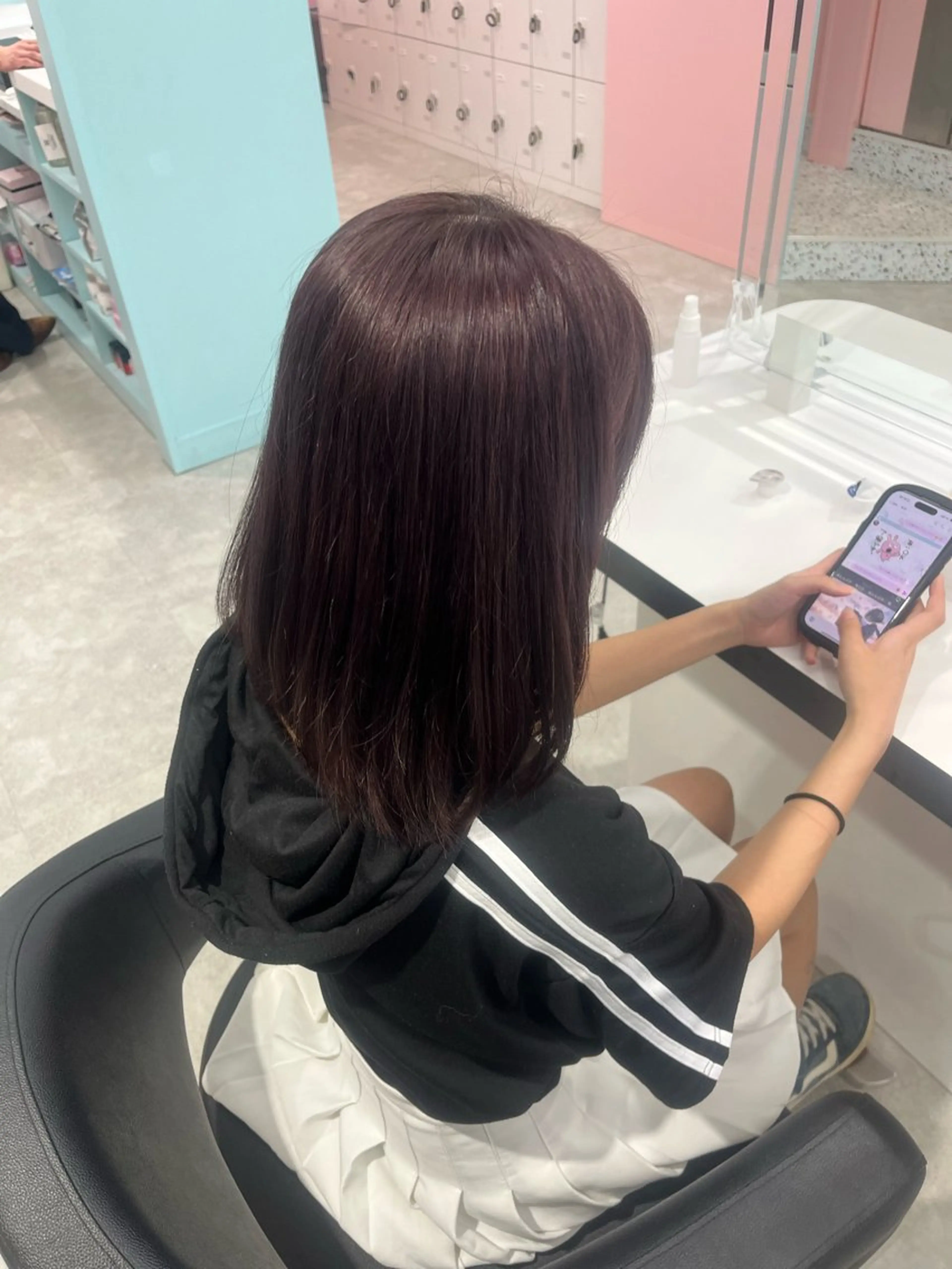 ミディアム カラー みう/仙台/暖色/ 艶髪/顔周りカット/のヘアスタイル