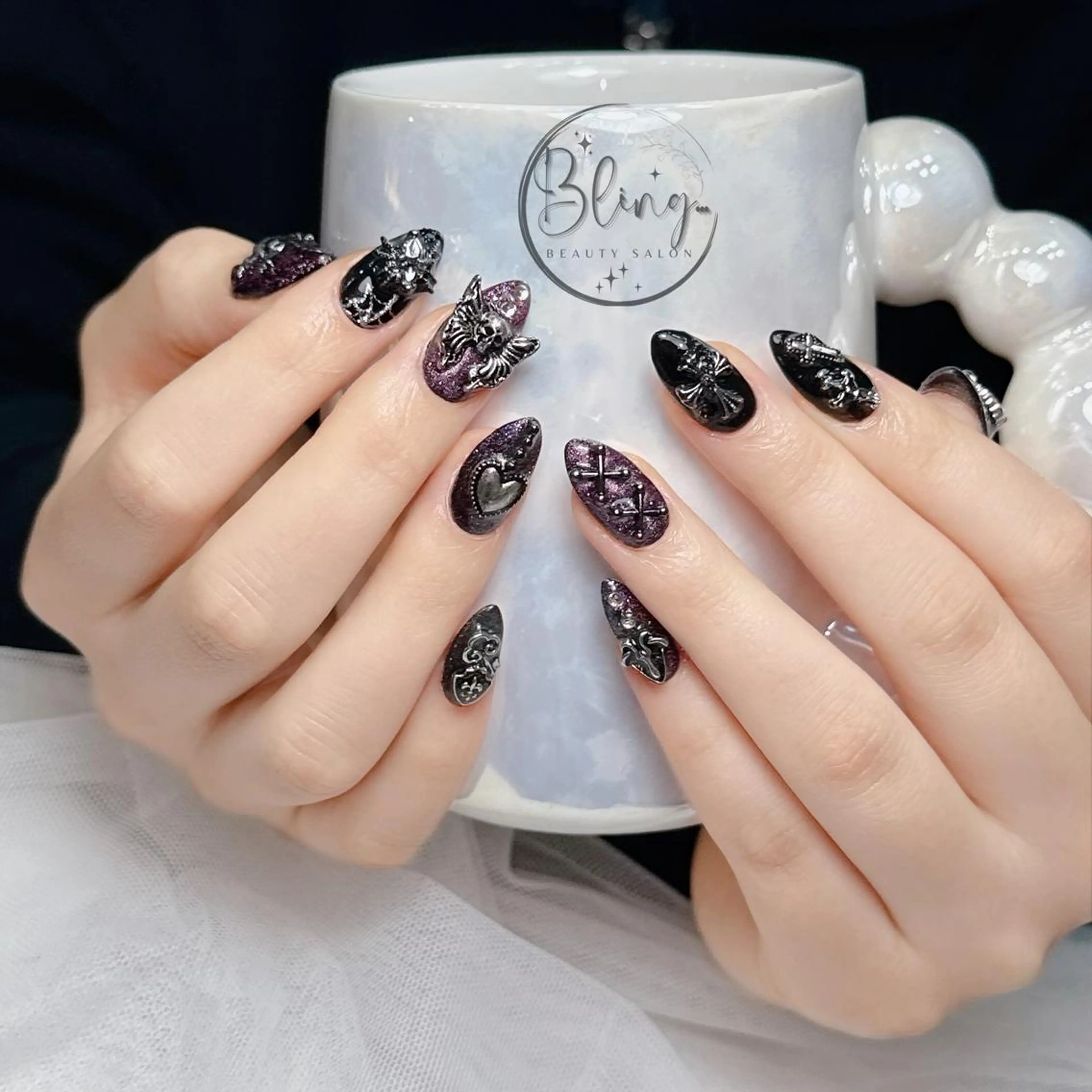 ロング 韓国風ヘア ハンドネイル yuna ユナのネイルデザイン