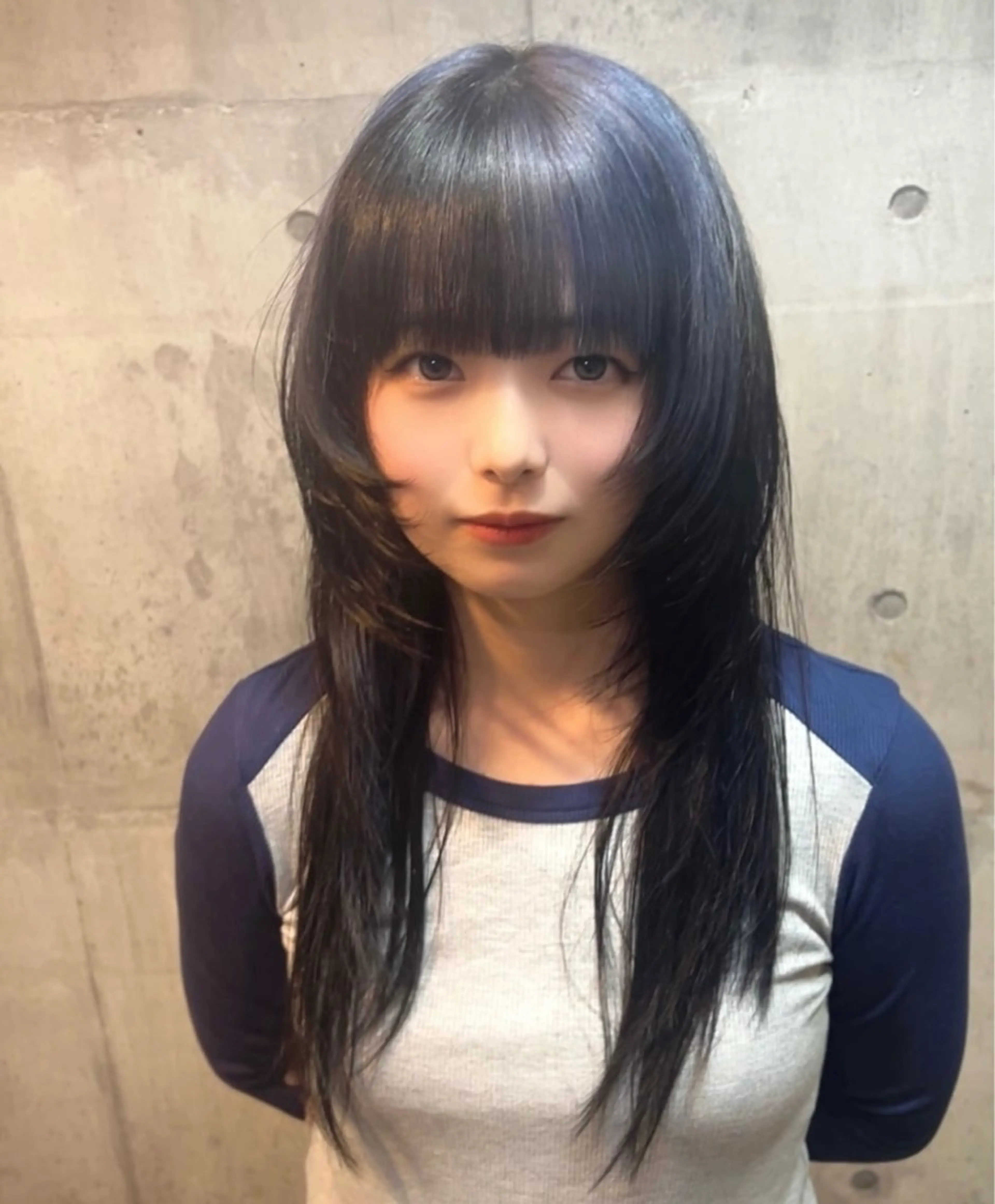 ロング カラー デザインカラー ハッシュカット ハッシュカット レイヤーカット　熊谷のヘアスタイル