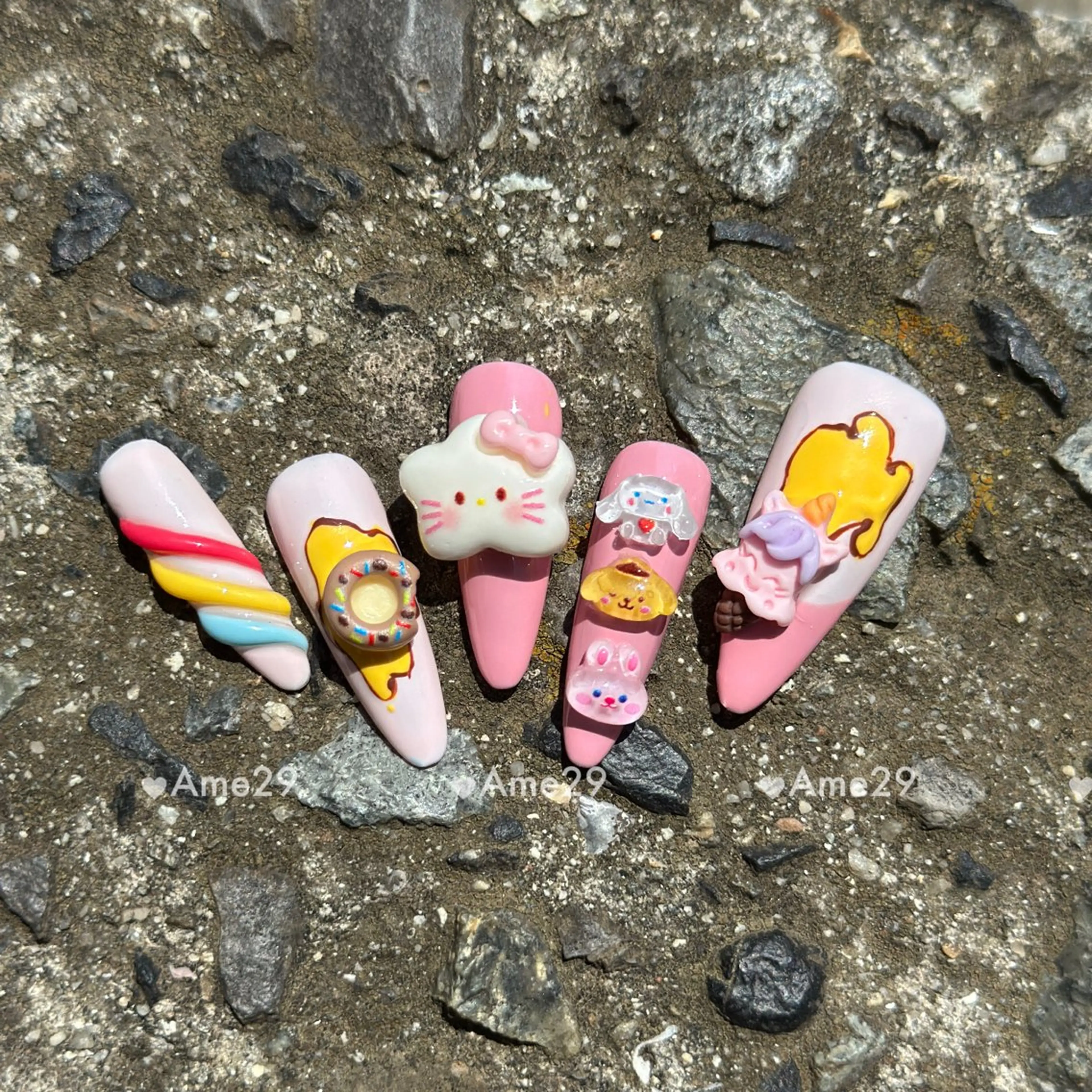 ネイル 長さ出し ネイルチップ AME29 Nail ネイルサロンのネイルデザイン