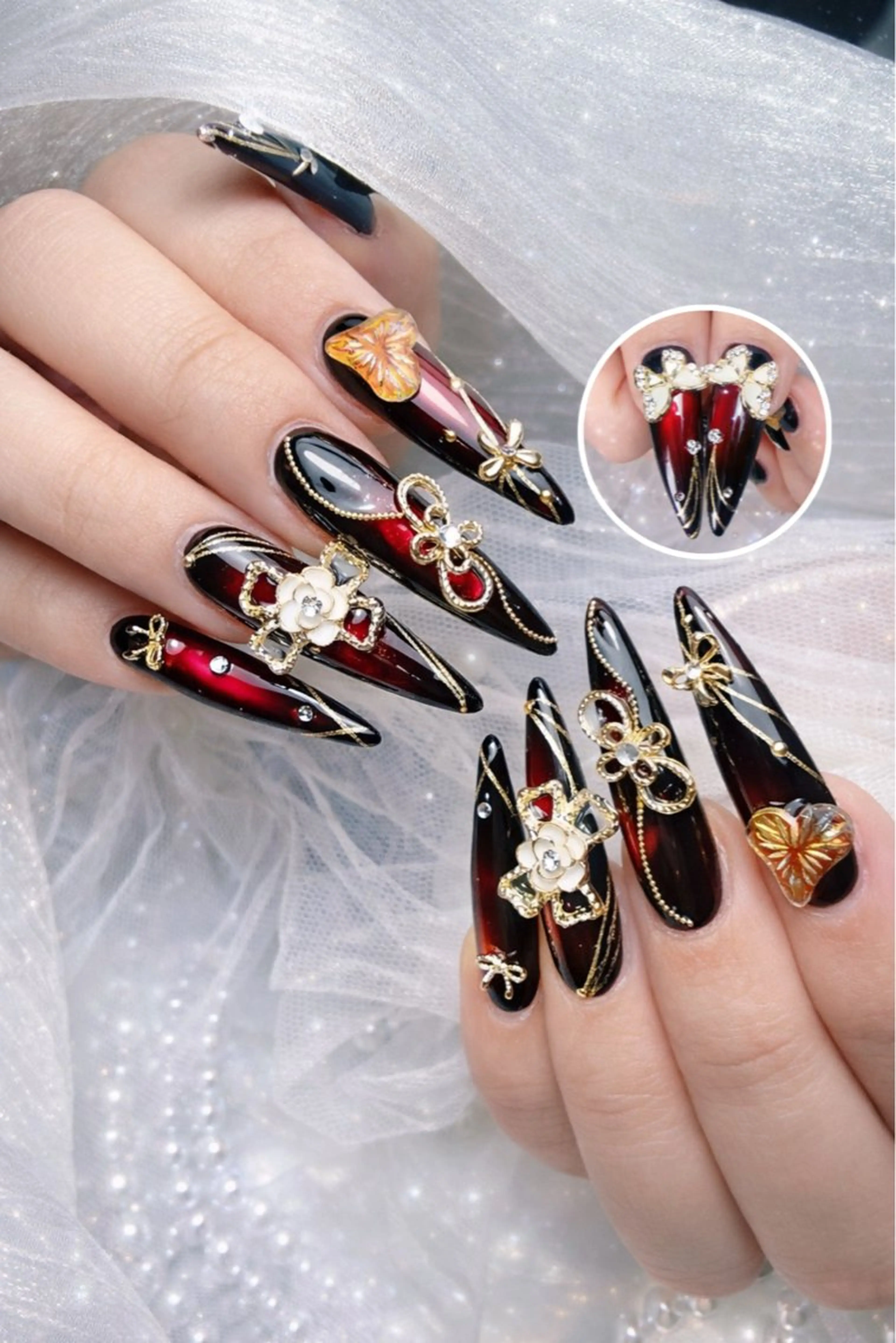 ネイル 長さ出し ガーリー 韓国ネイル ロングネイル 持ち込み ハンドネイル Nami nail salonのネイルデザイン