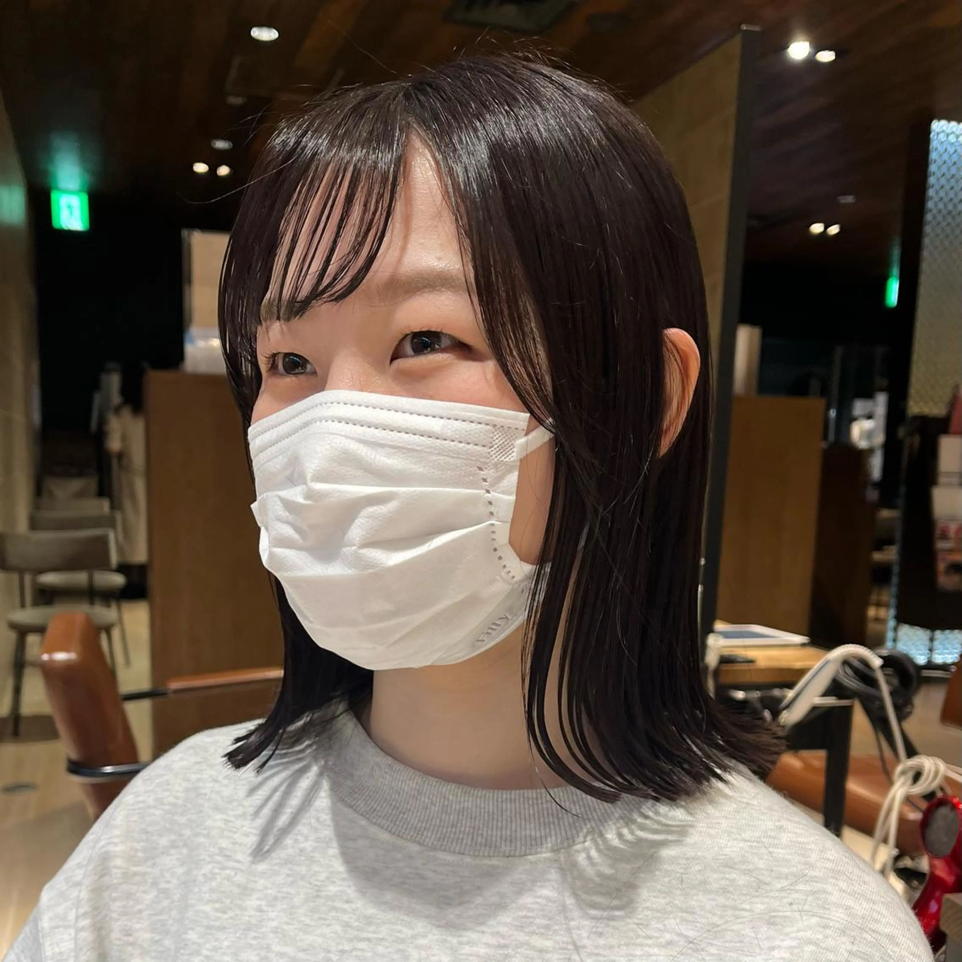 ミディアム カラー ブラウンカラー ラベンダーカラー ラベンダーブラウン ボブ 早朝セット☀️ レイヤー/Momoのヘアスタイル