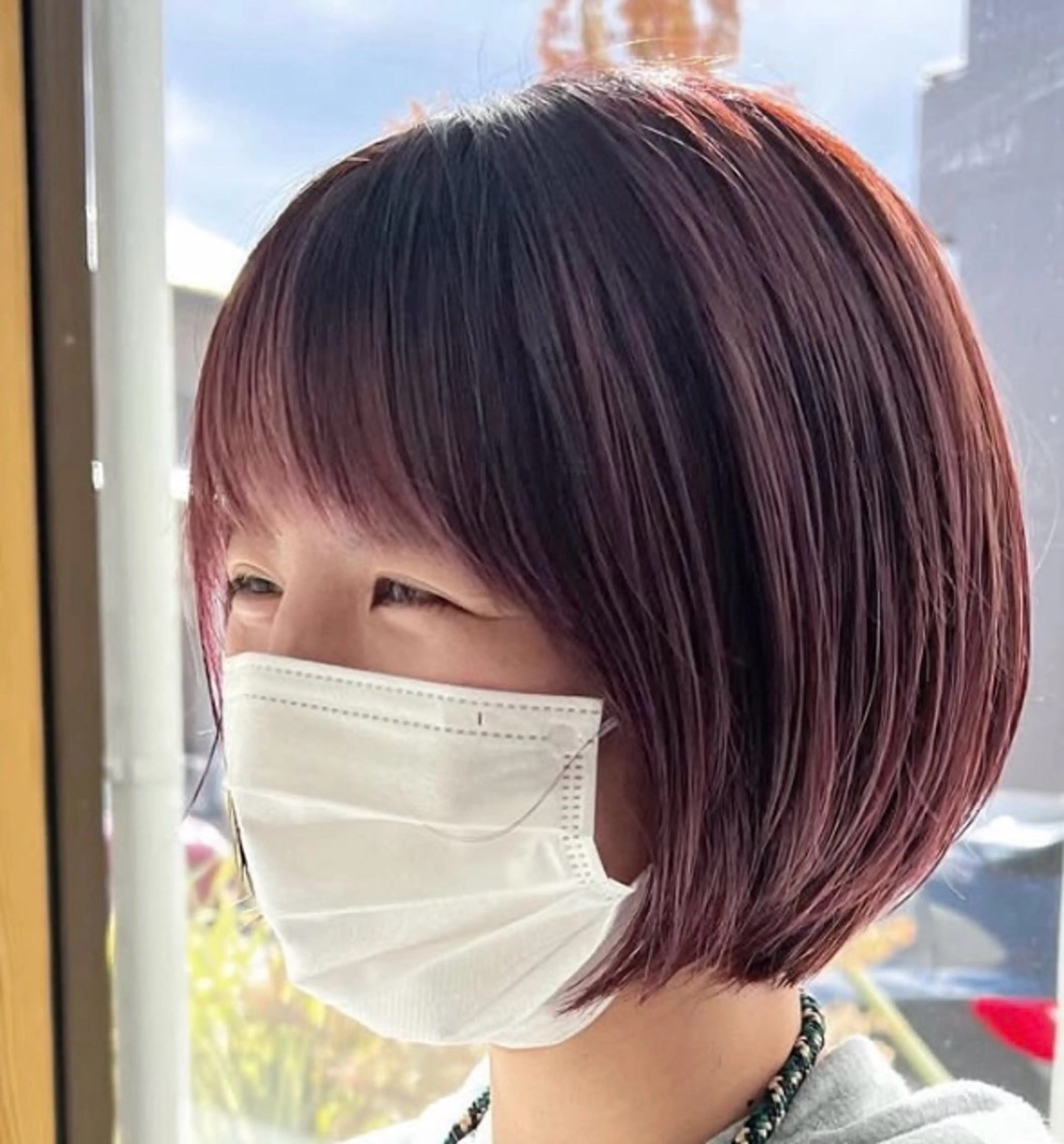 ショート カラー カシス レッドカラー SalonEF 芽生/MEIのマツエク・マツパデザイン