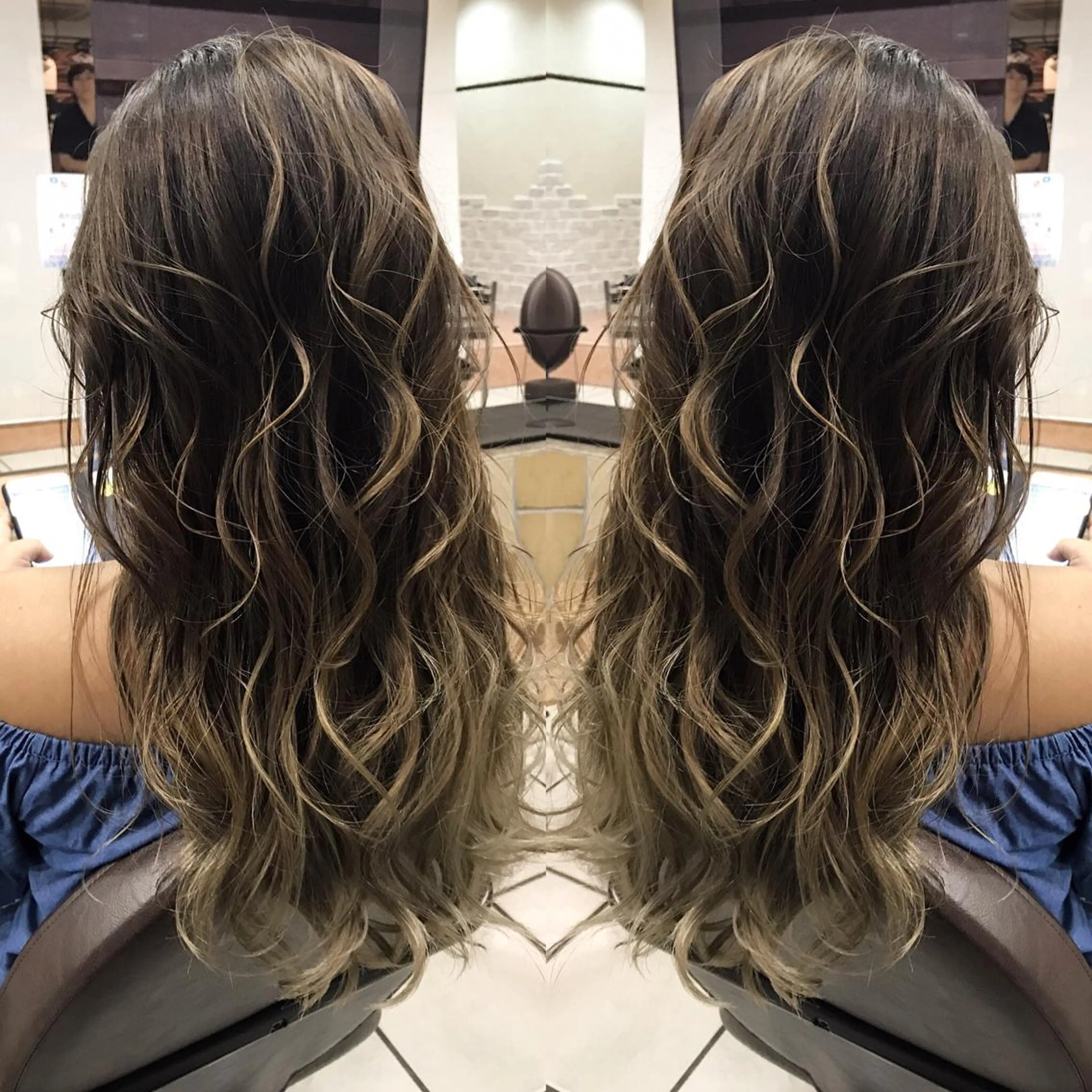 ロング カラー シールエクステ⭐️ オオミタクヤのヘアスタイル