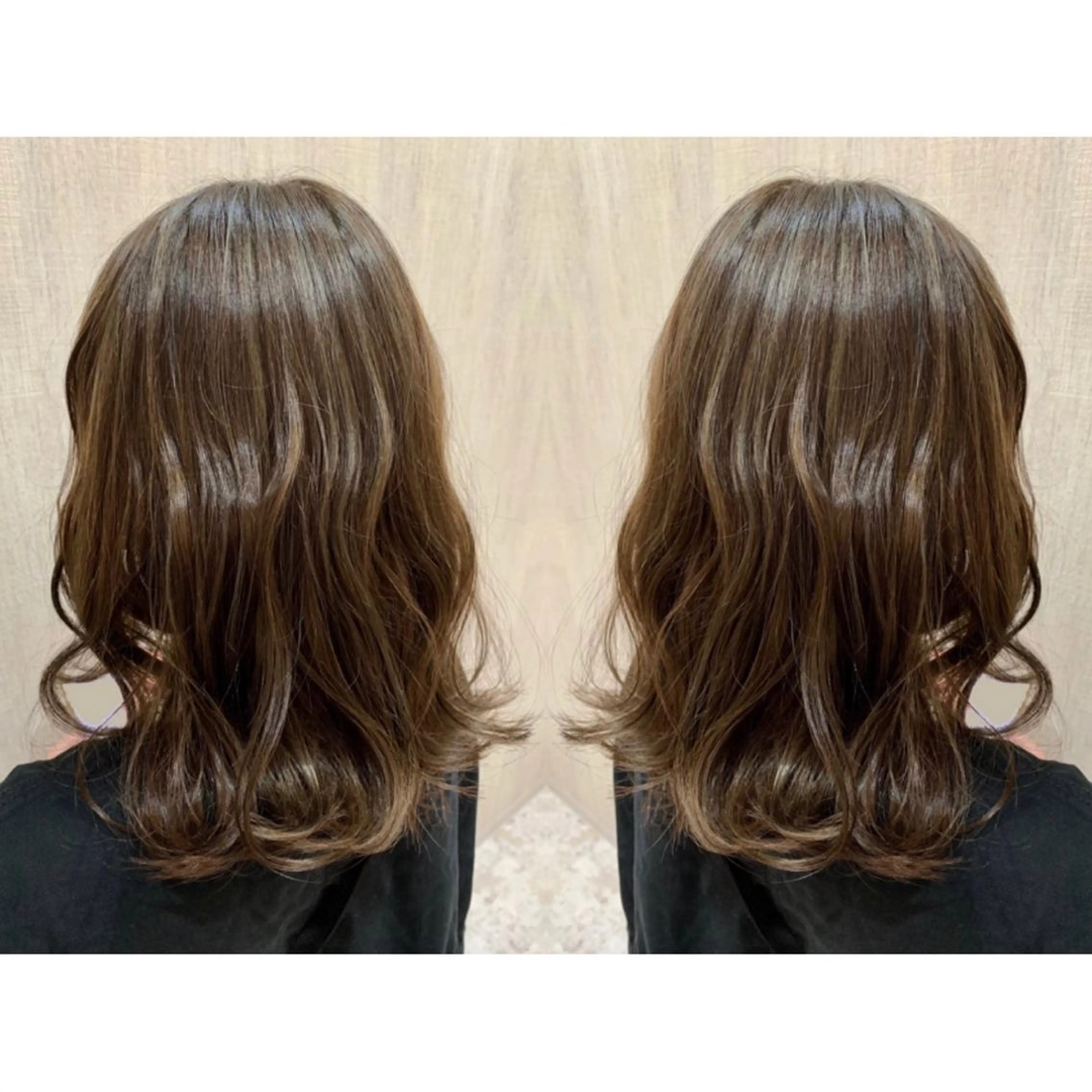 セミロング カラー ヘアアレンジ カット ヘアカラー トリートメント 🫧透け感⋆艶髪💎 山口アヤカのヘアスタイル