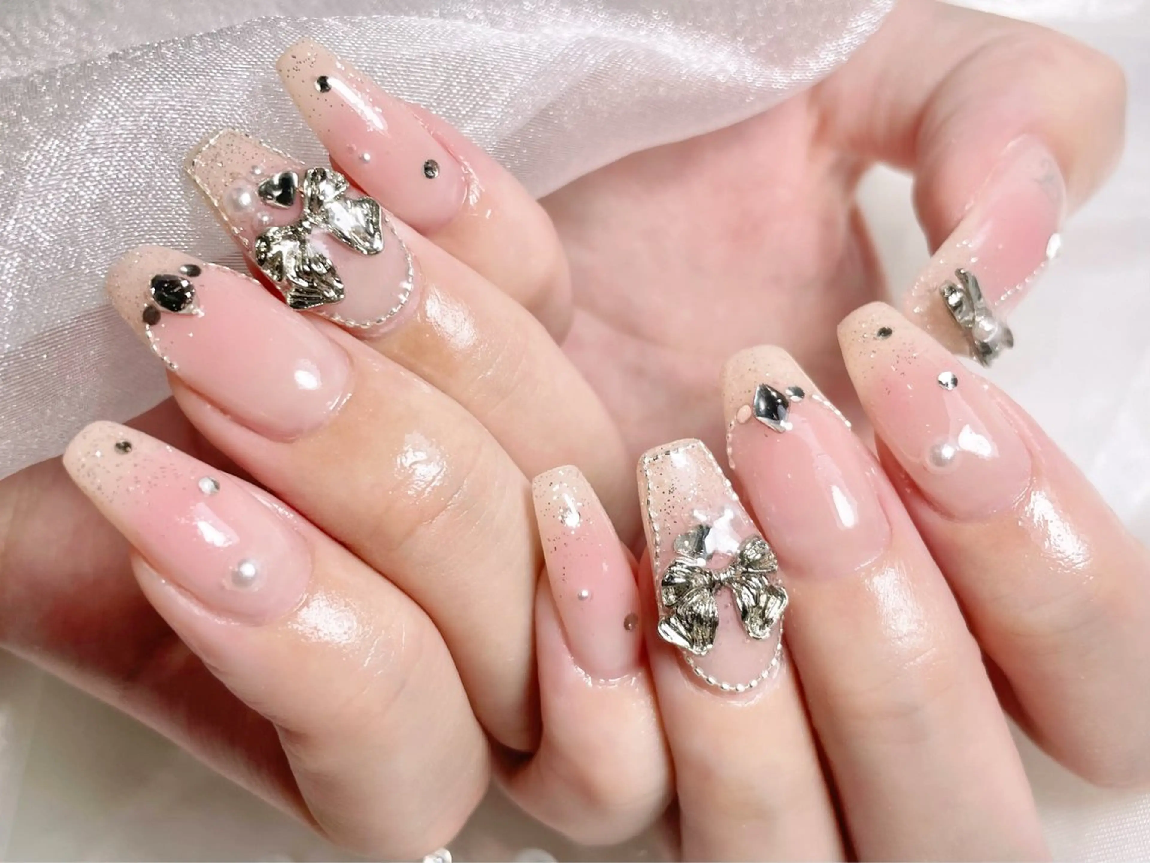 ネイル チークネイル ジェルネイル パラジェル ワンホンネイル ハンドネイル ゆりか ジョアアンジェ福島のネイルデザイン