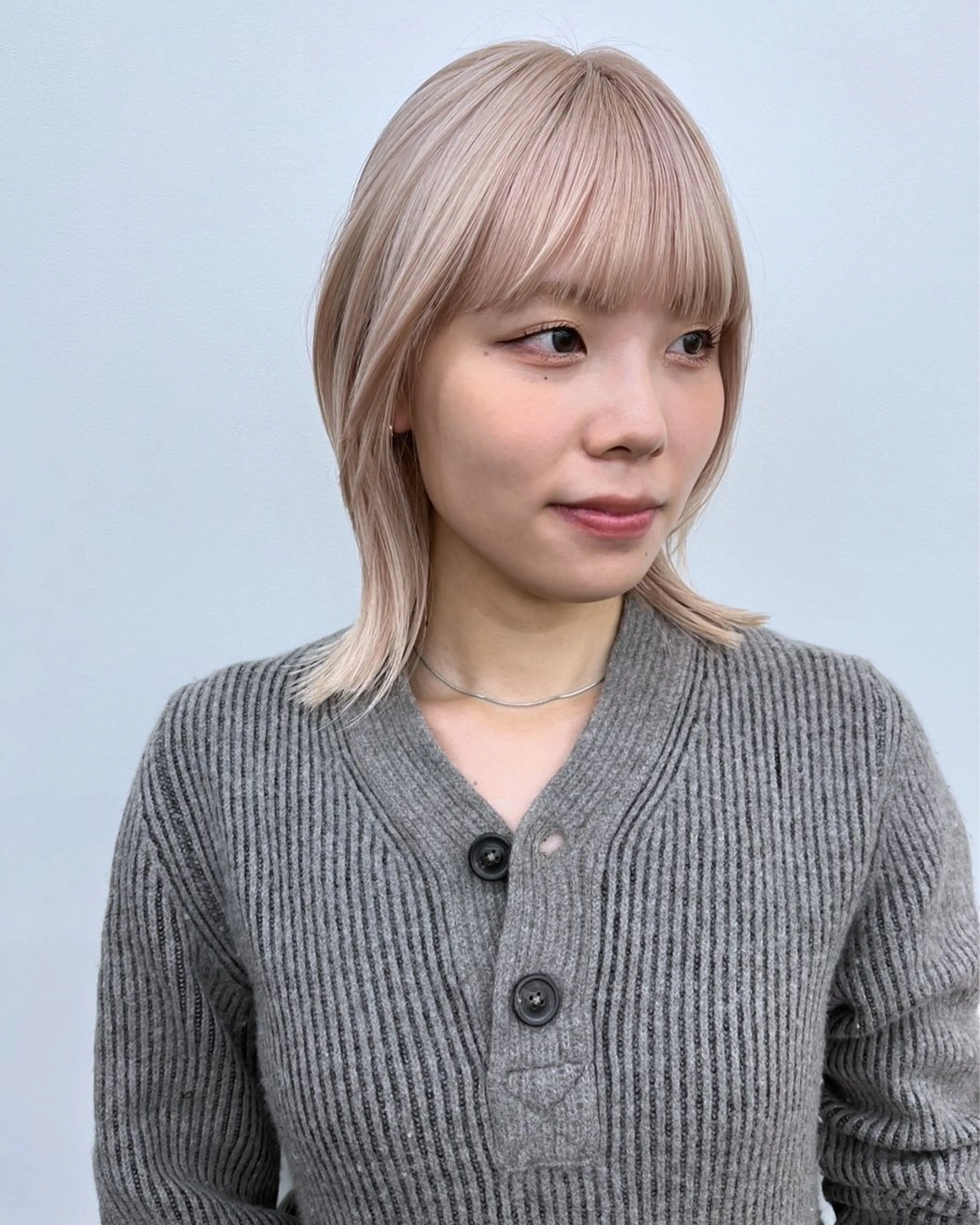 ミディアム カラー ムード造るハイトーン ケアブリーチ/ユウキのヘアスタイル