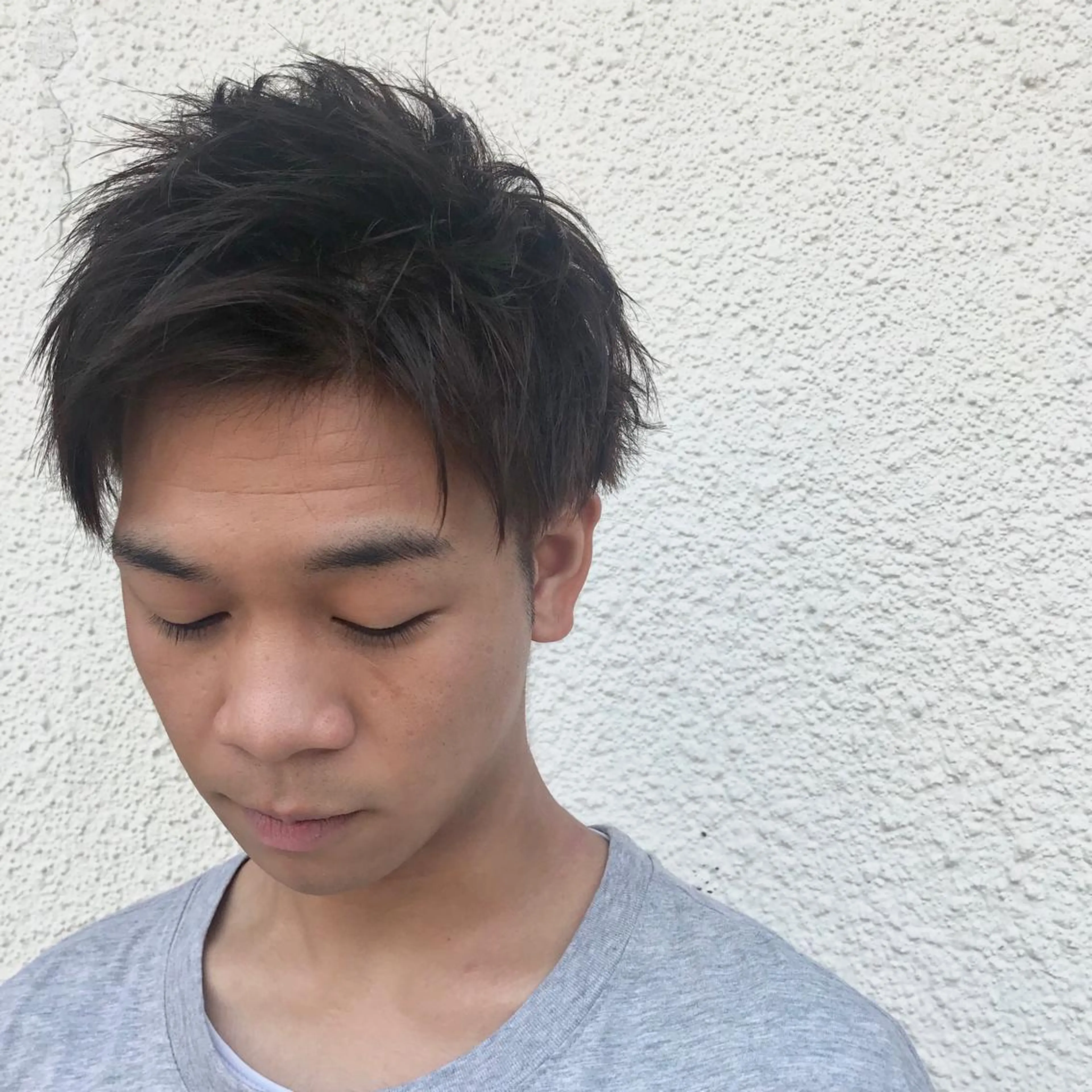 ショート カラー パーマ メンズ ニュアンスパーマ/ レイヤー/茶屋町のヘアスタイル
