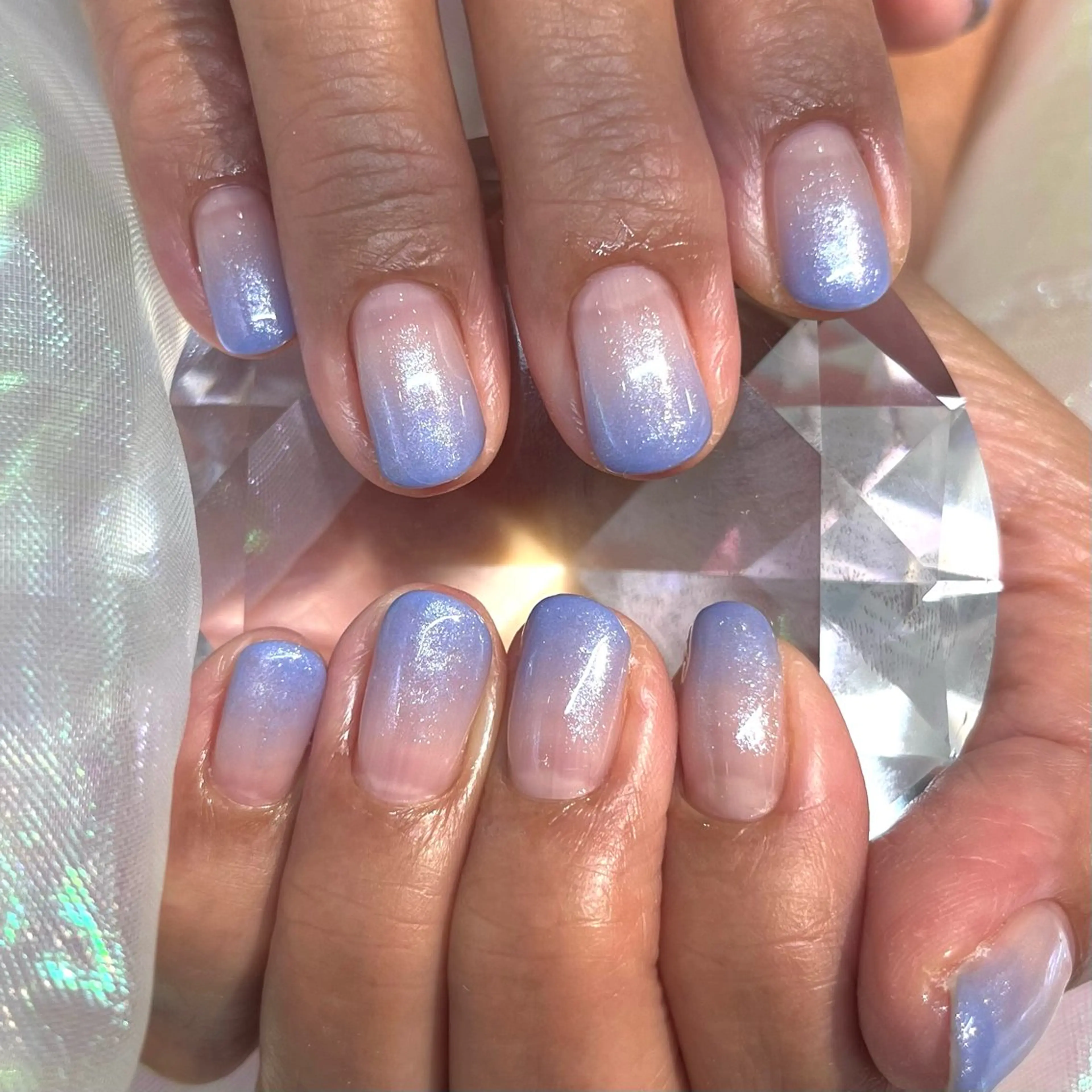 ネイル ブルー パステルネイル 渡邊 あかりのネイルデザイン