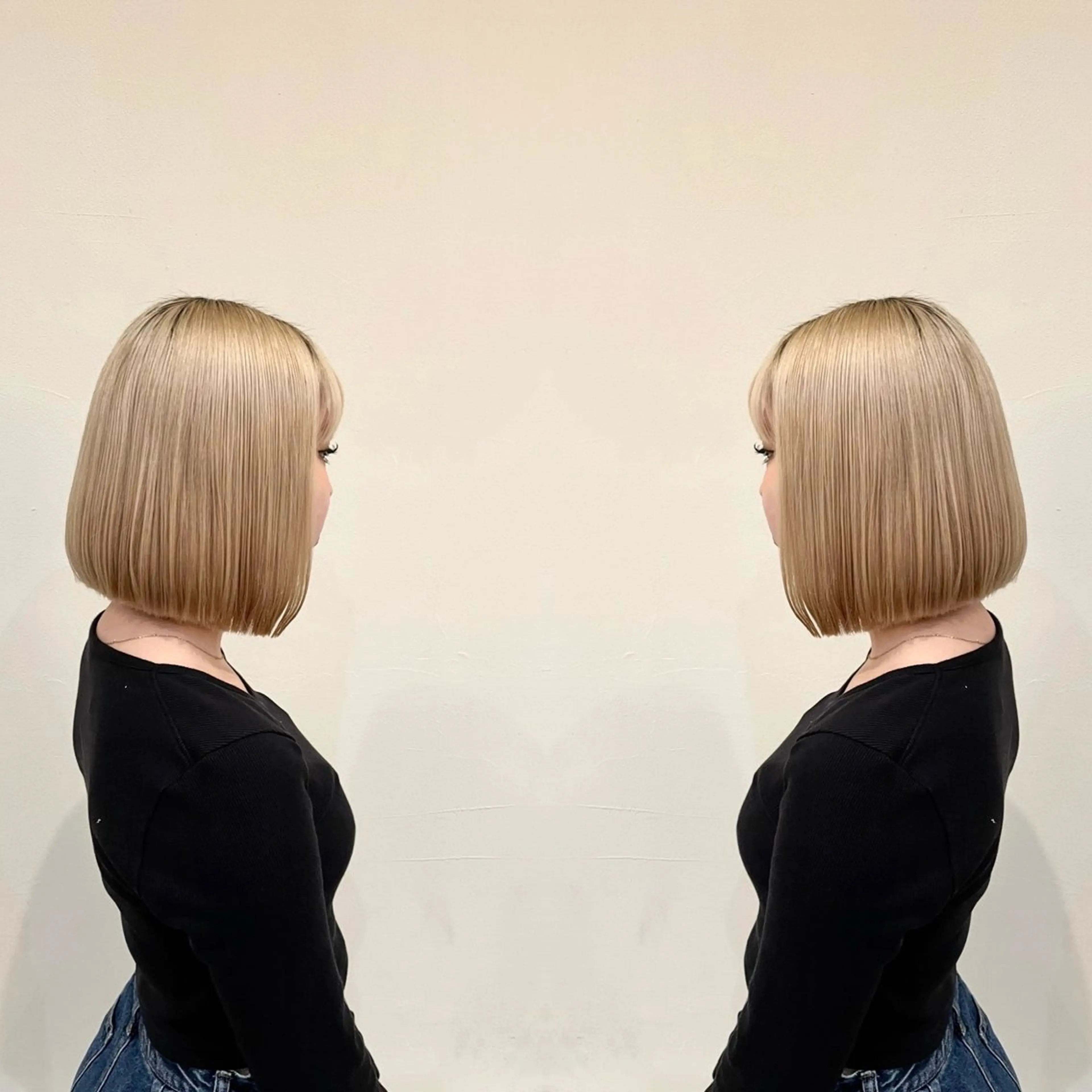 ショート カラー ベージュカラー ハイトーンカラー ハイトーンベージュ ボブ Hair make VERDA所属・VERDA KENのヘアスタイル