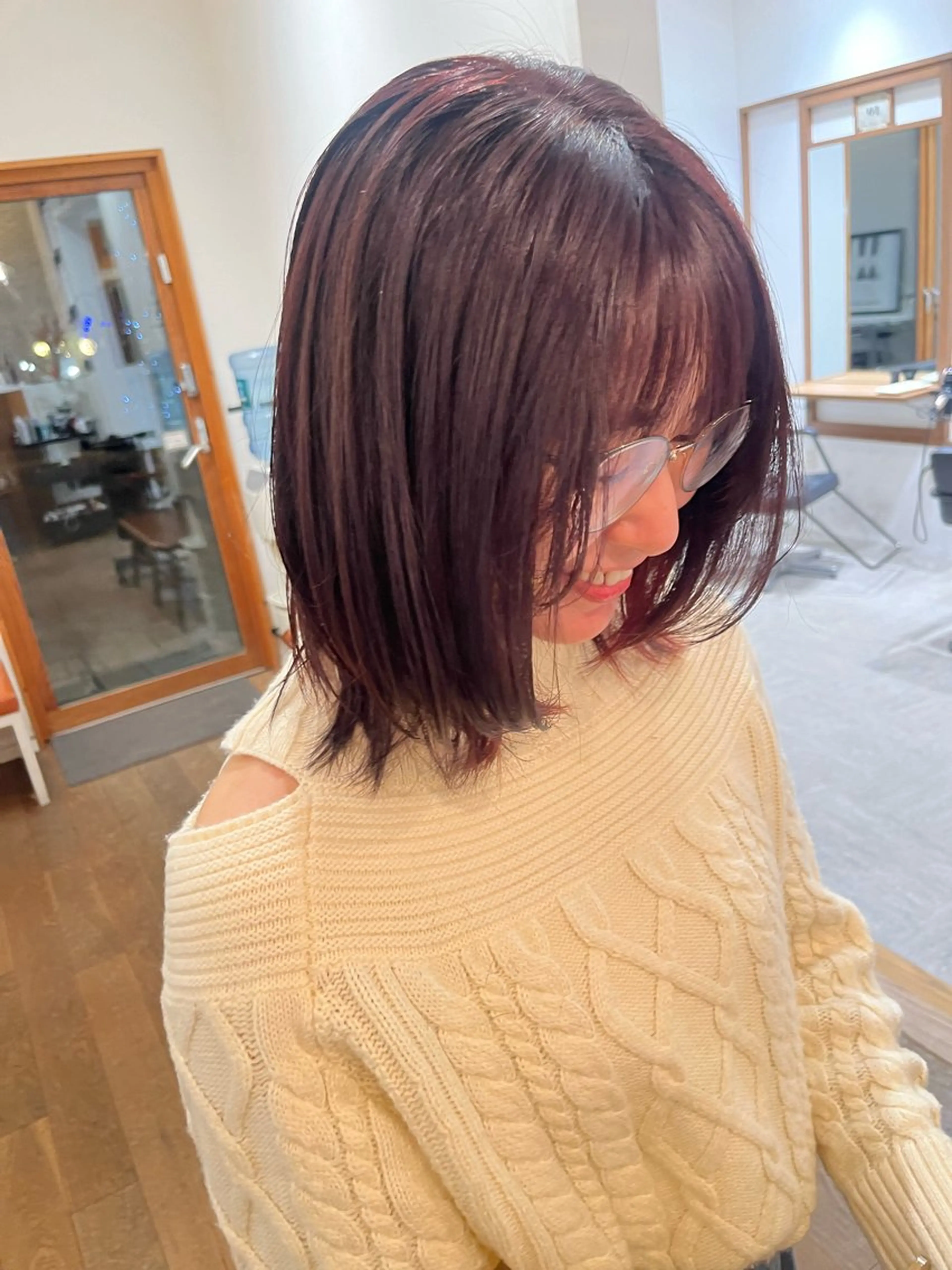 ミディアム トリートメント ヘアカラー トリートメント 無料カットモデル‪✨ ✂️Nanami🌷のヘアスタイル