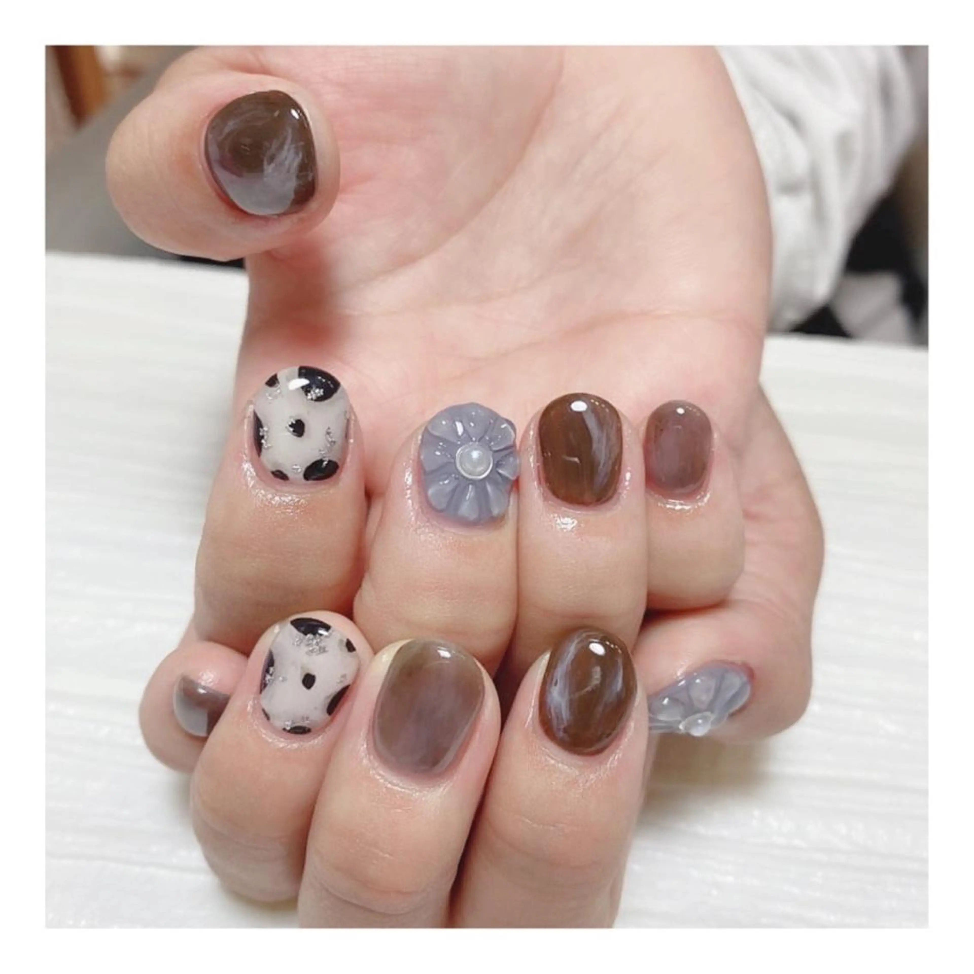 ショート ネイル ハンドネイル 👑enen style👑のネイルデザイン