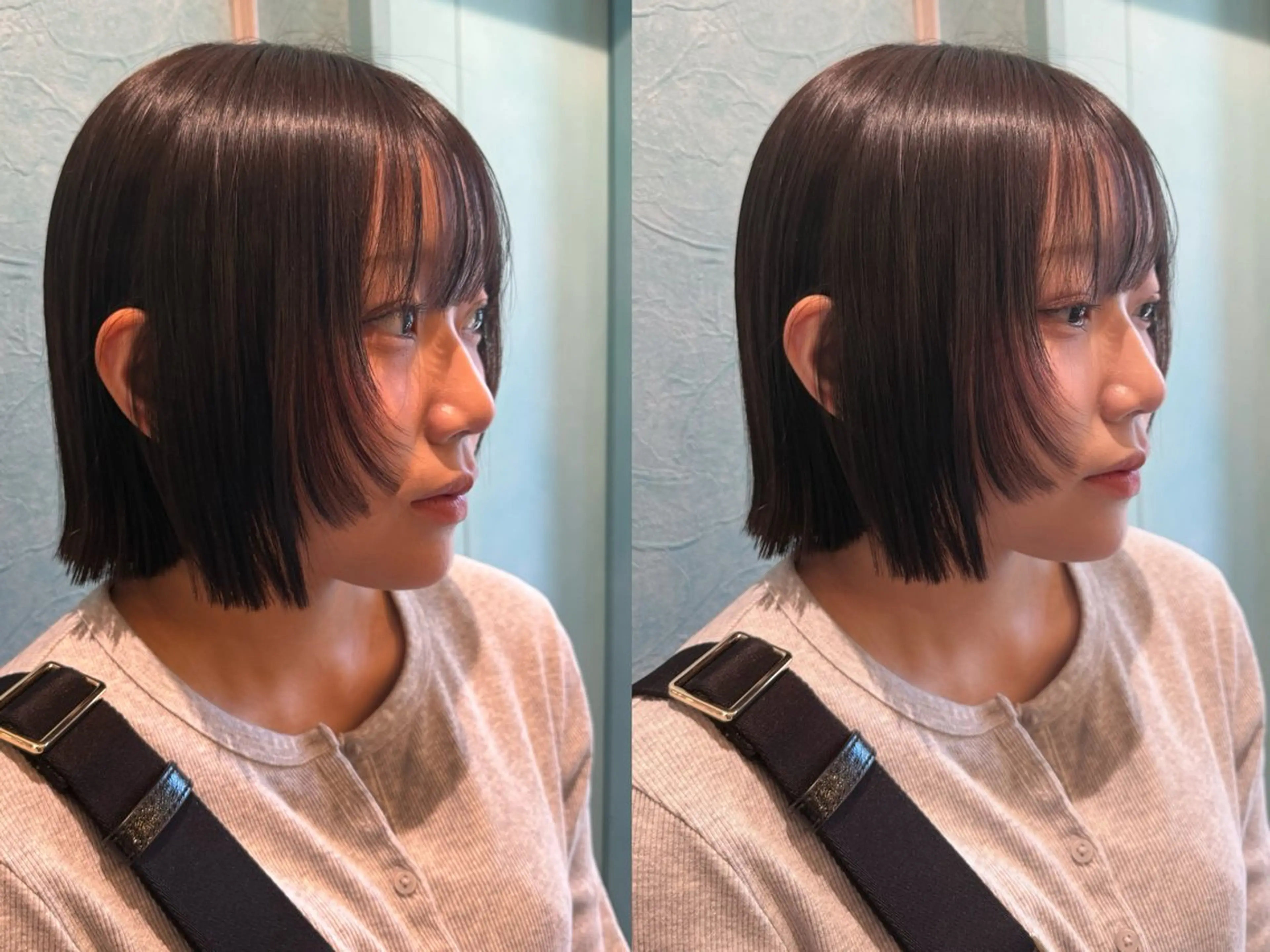 ショート ボブレイヤー ボブ レイヤーカット カット ヘアカラー トリートメント rina似合わせ レイヤー／メンズのヘアスタイル