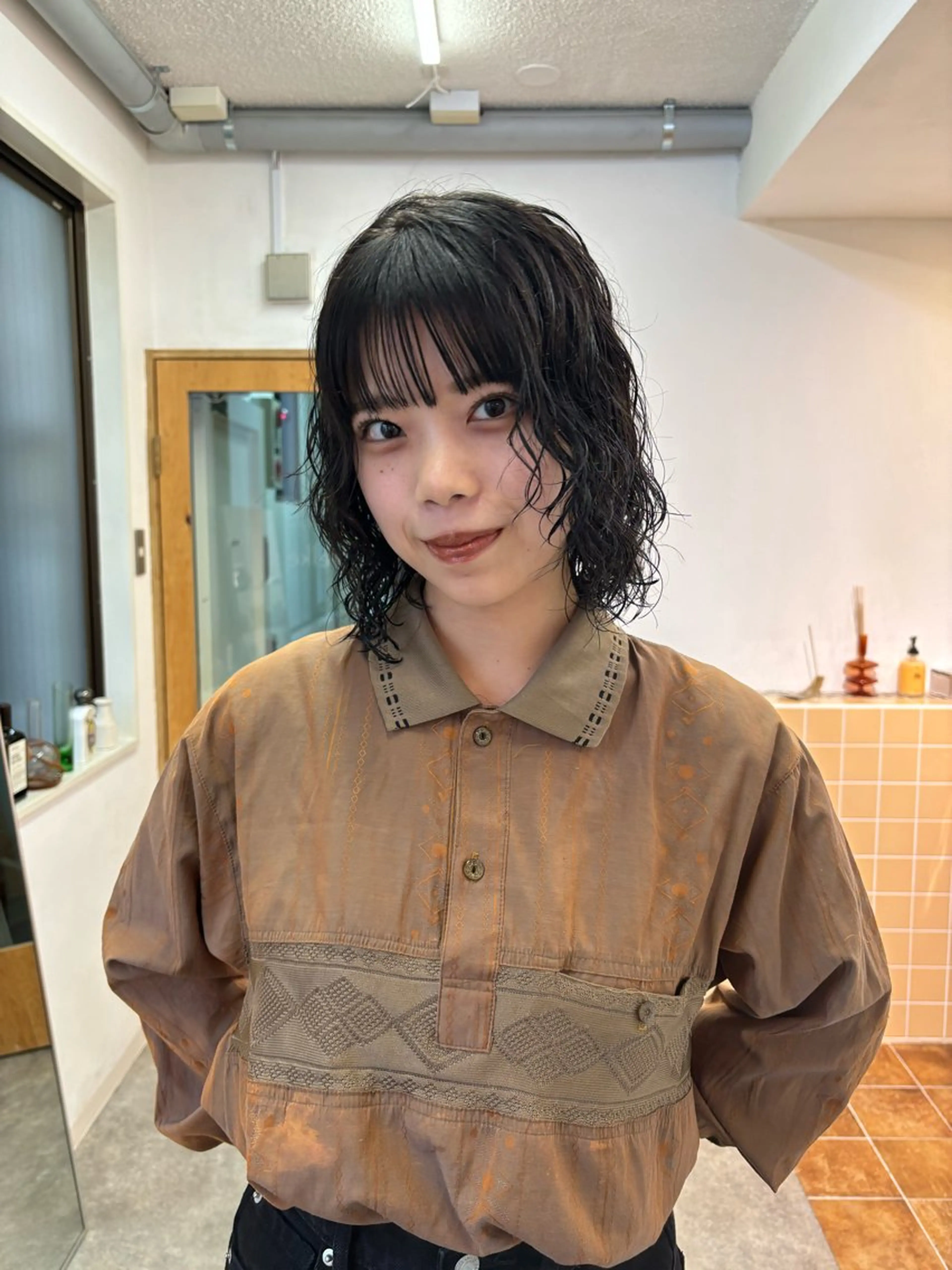 ミディアム パーマ カット パーマ sakura🌸 レイヤー/韓国ヘアのヘアスタイル