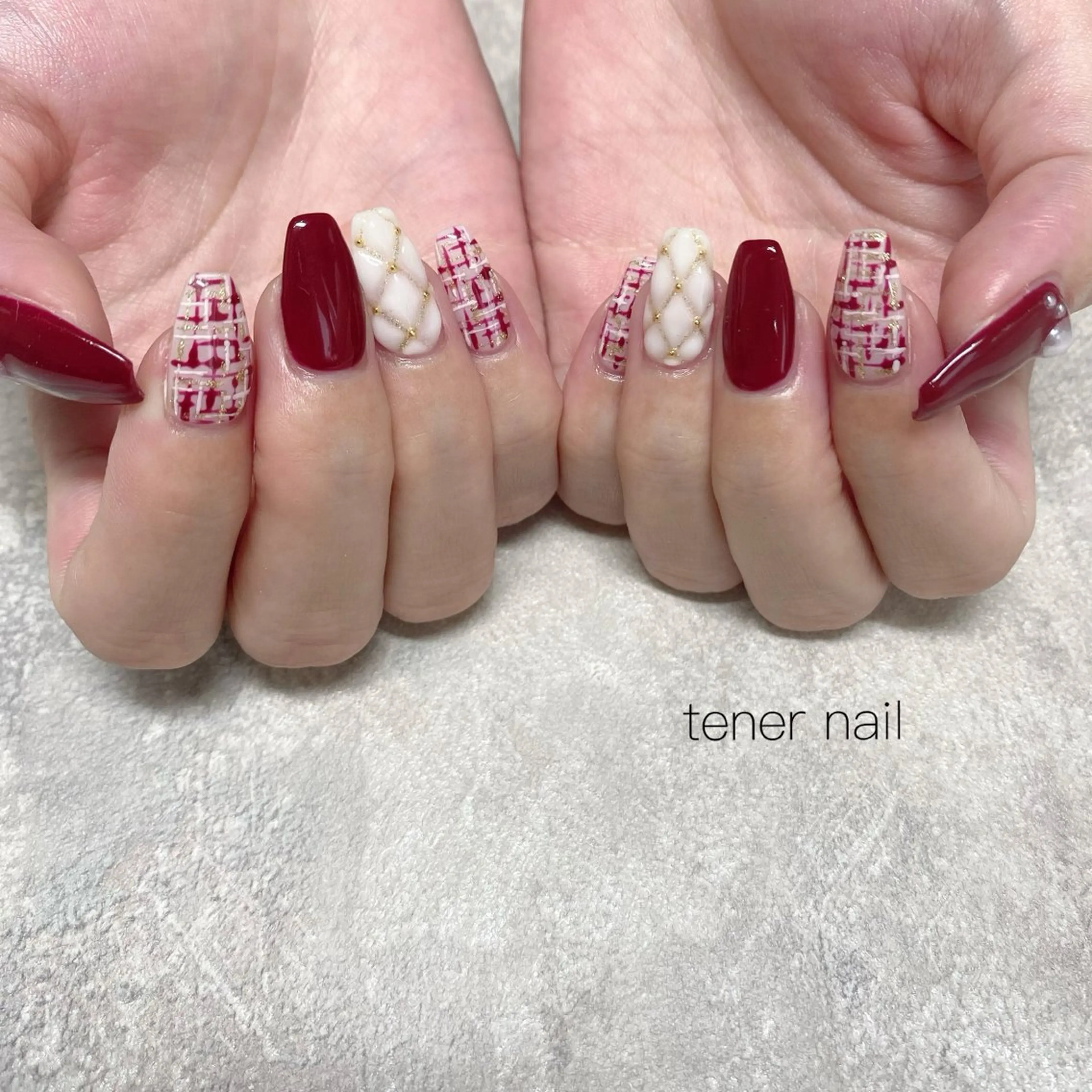 ネイル ツイードネイル ハンドネイル テネルネイル tener nailのネイルデザイン