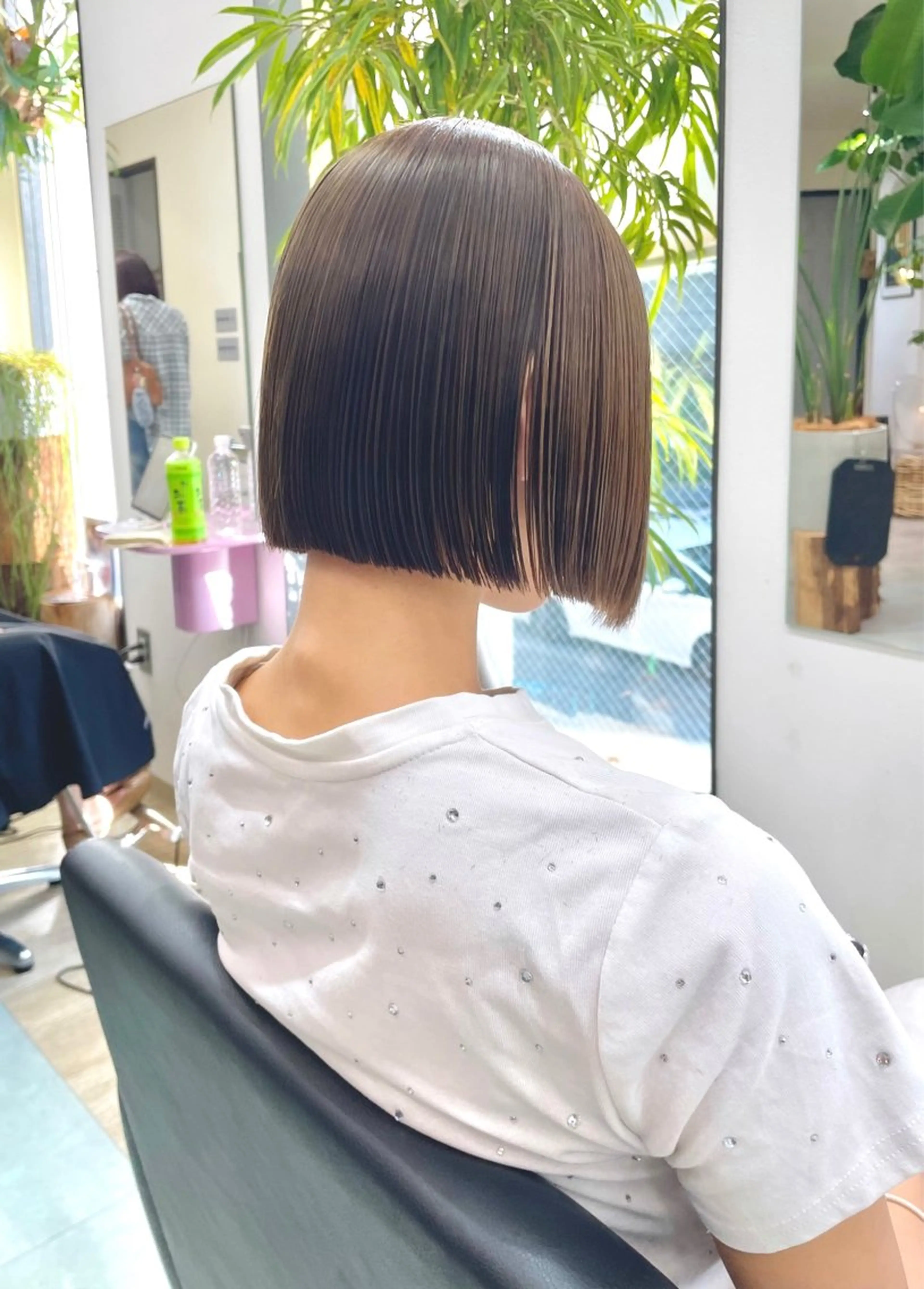 ミディアム カラー ボブ 酸性ストレート カット 縮毛矯正 トリートメント カノン/透明感カラー /酸性ストレートのヘアスタイル