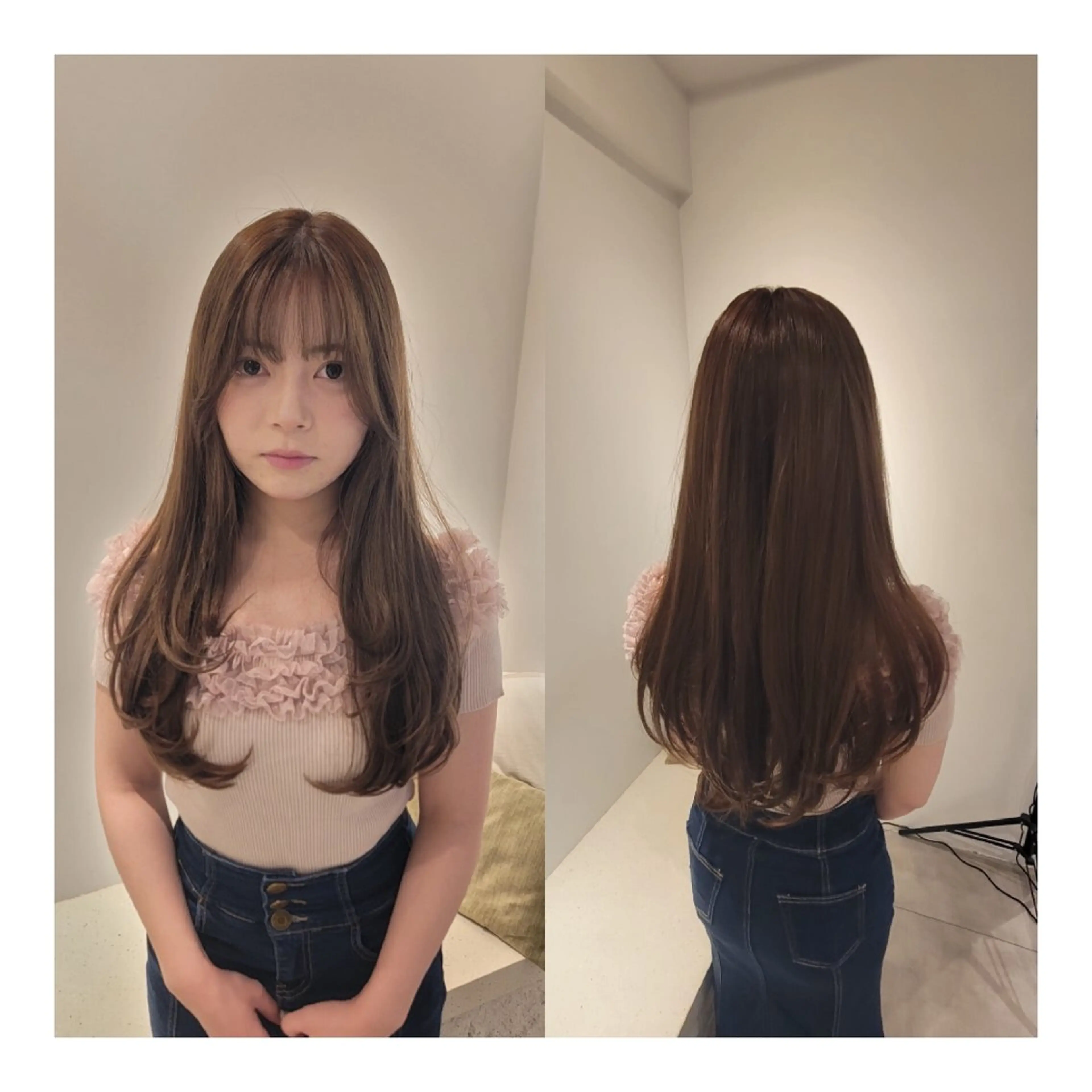 ロング カラー アッシュ 透明感カラー グレージュ ラベンダーカラー 小顔カット 矢沢 真のヘアスタイル