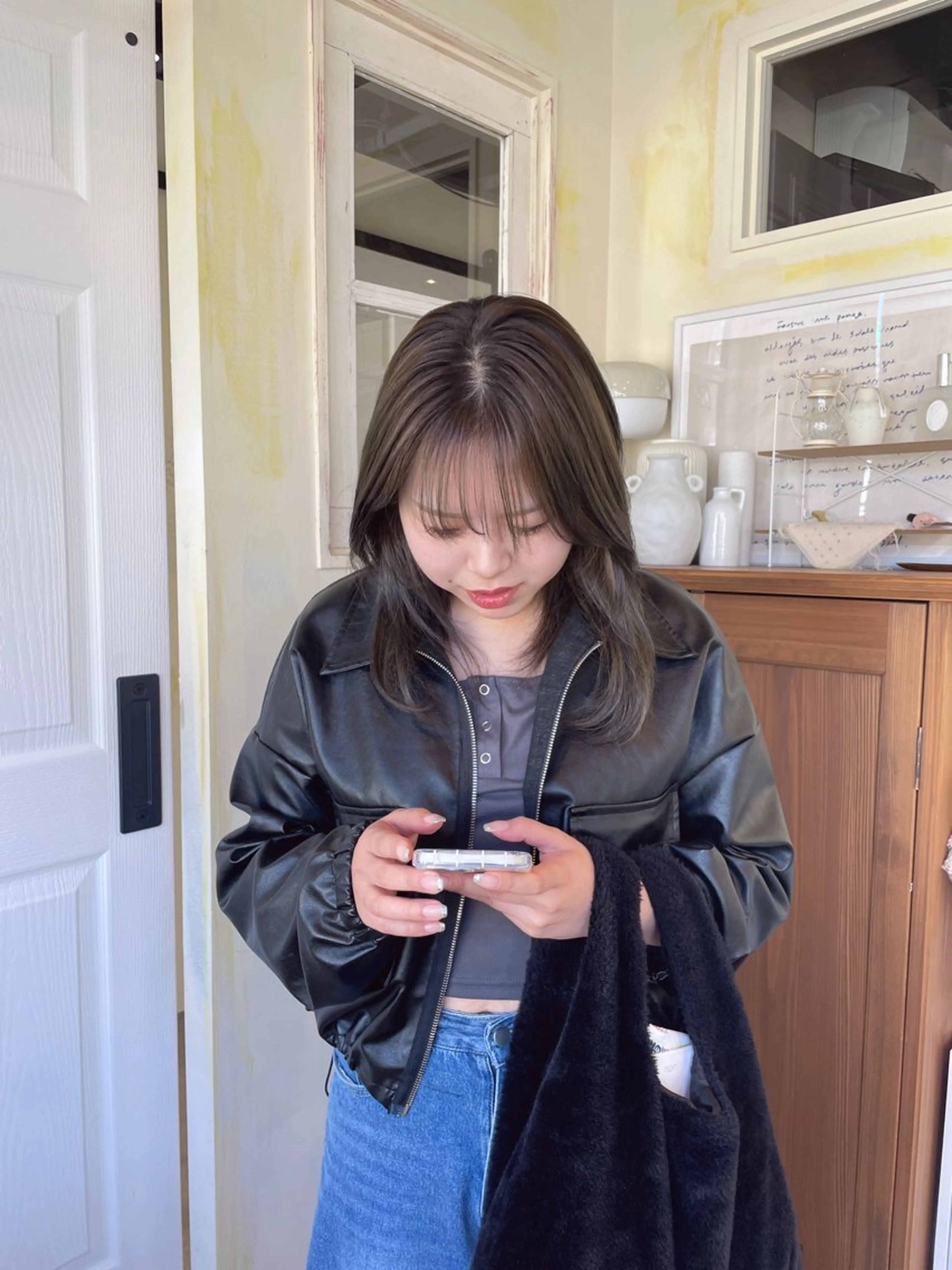 ミディアム カラー 🍋透け感カラー🍃 オリーブ🍐Kahoのヘアスタイル