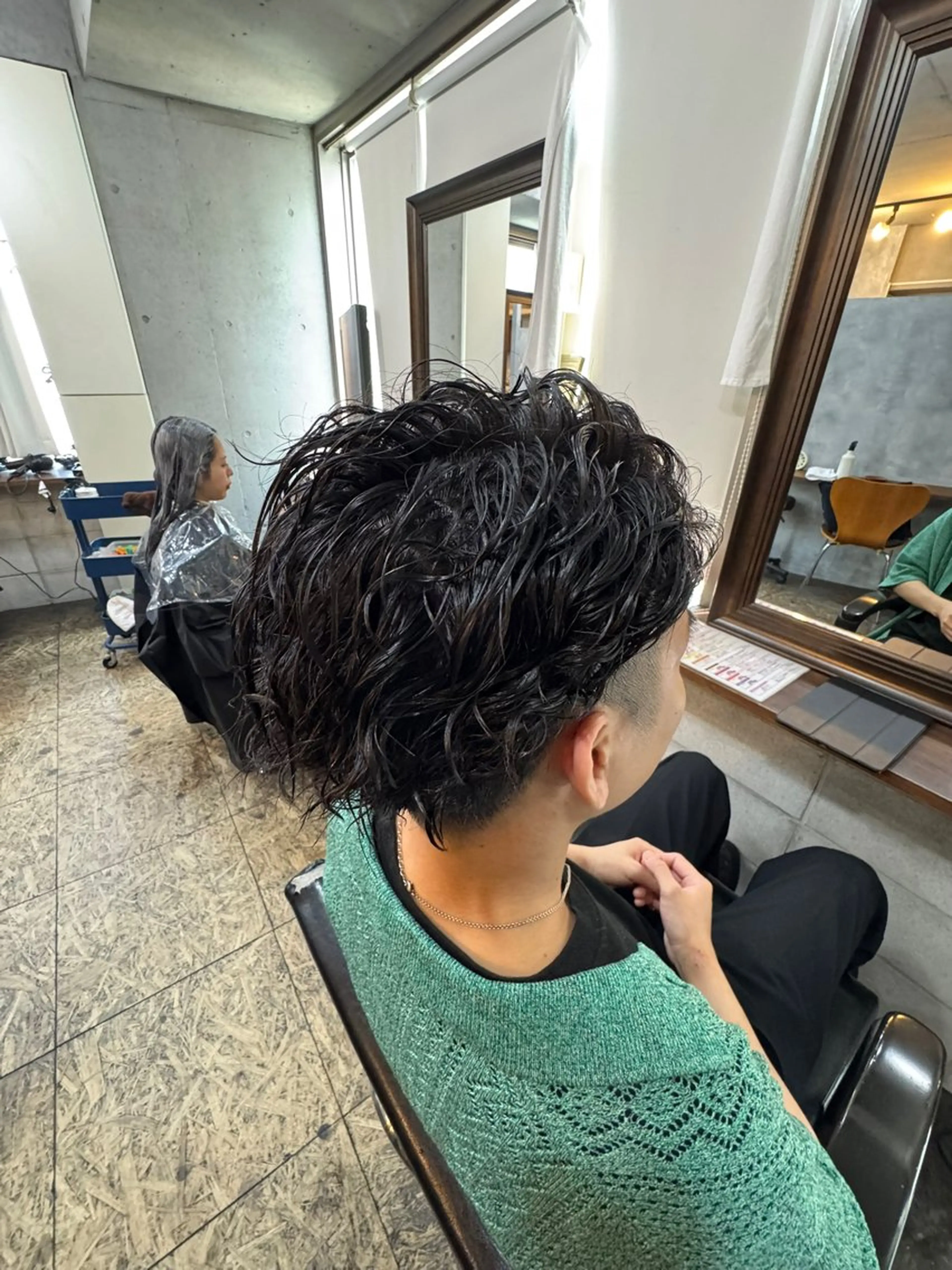 ミディアム メンズ カット パーマ レベンス田町 西谷悠のヘアスタイル